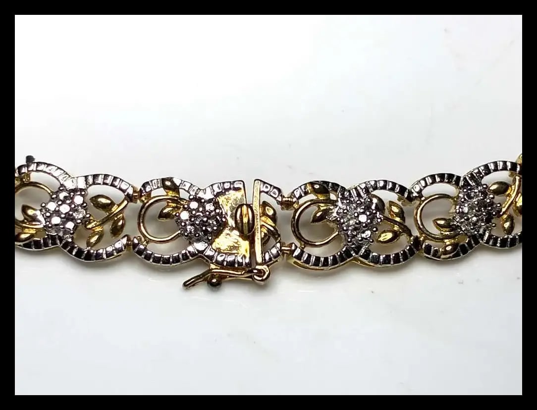 Estate Fancy Ornate Sterling Silver Filigree Necklace with Emeralds and Sapphires - 8