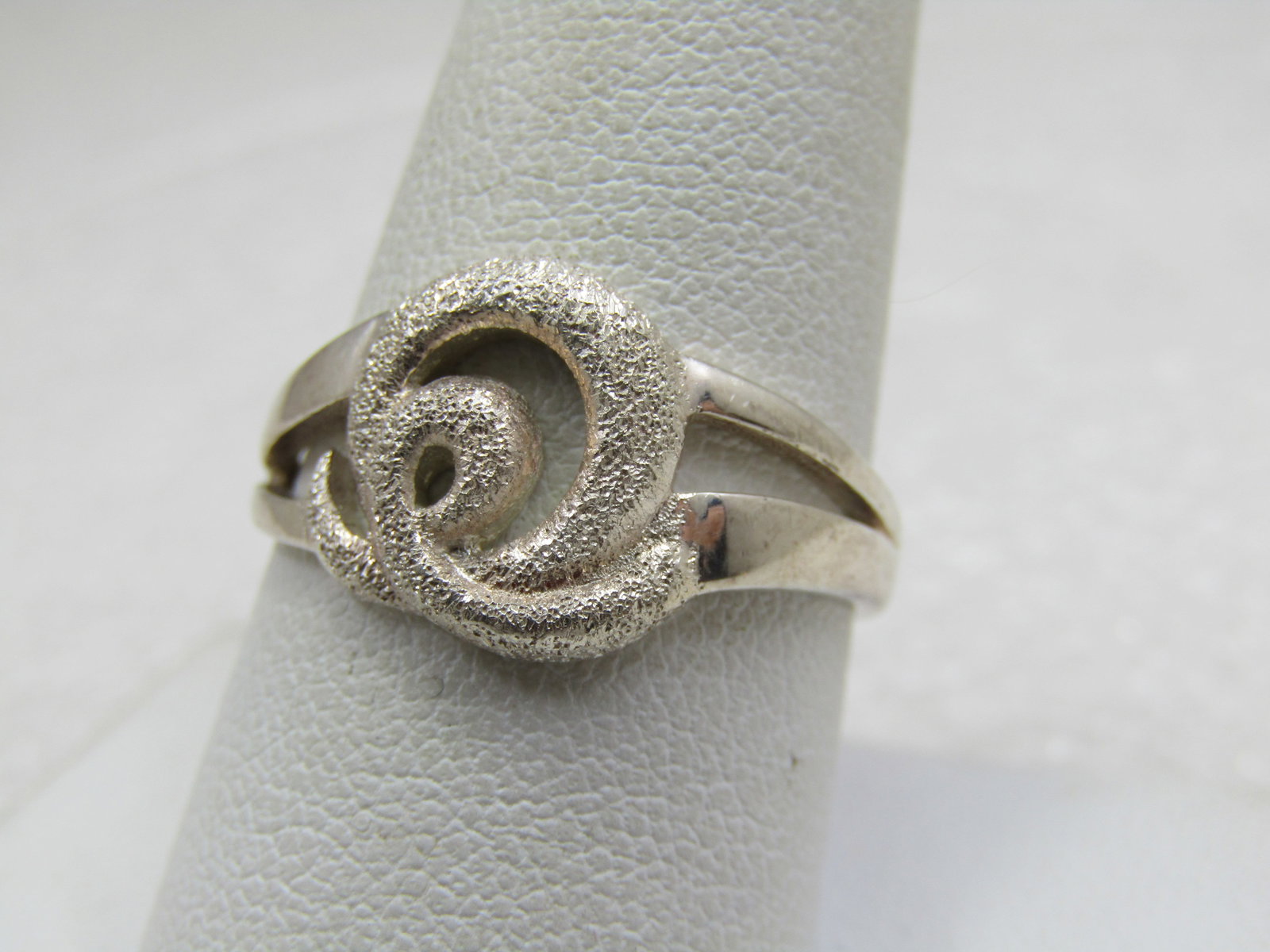 Sterling Textured Modern Looped Ring, Sz. 9.25, Signed STS - 4