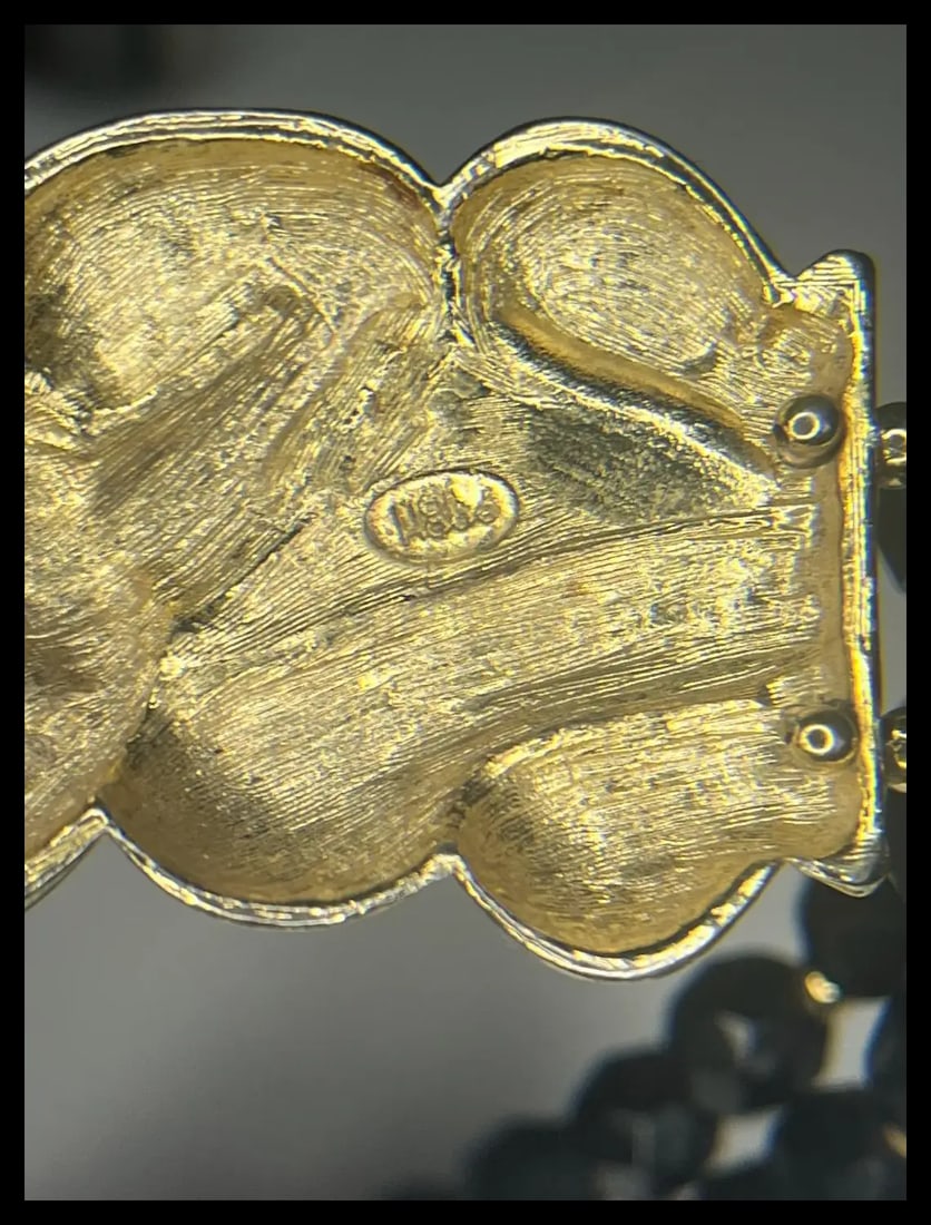 Vintage Signed Hobe Double Strand Glass Beaded Bear Necklace - 7