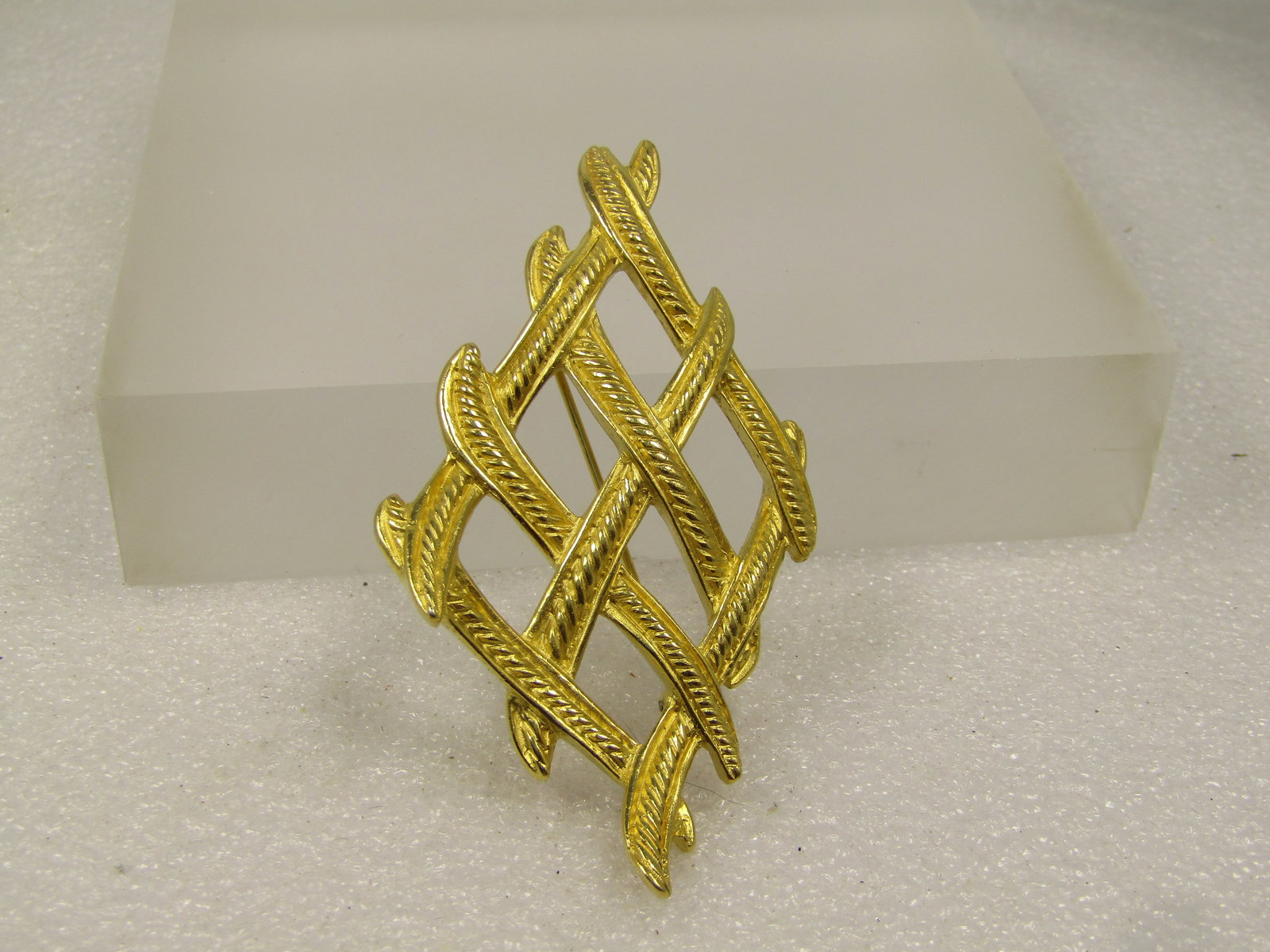 Vintage Trifari Wide Woven Textured Brooch, 1960's-1970's - 2