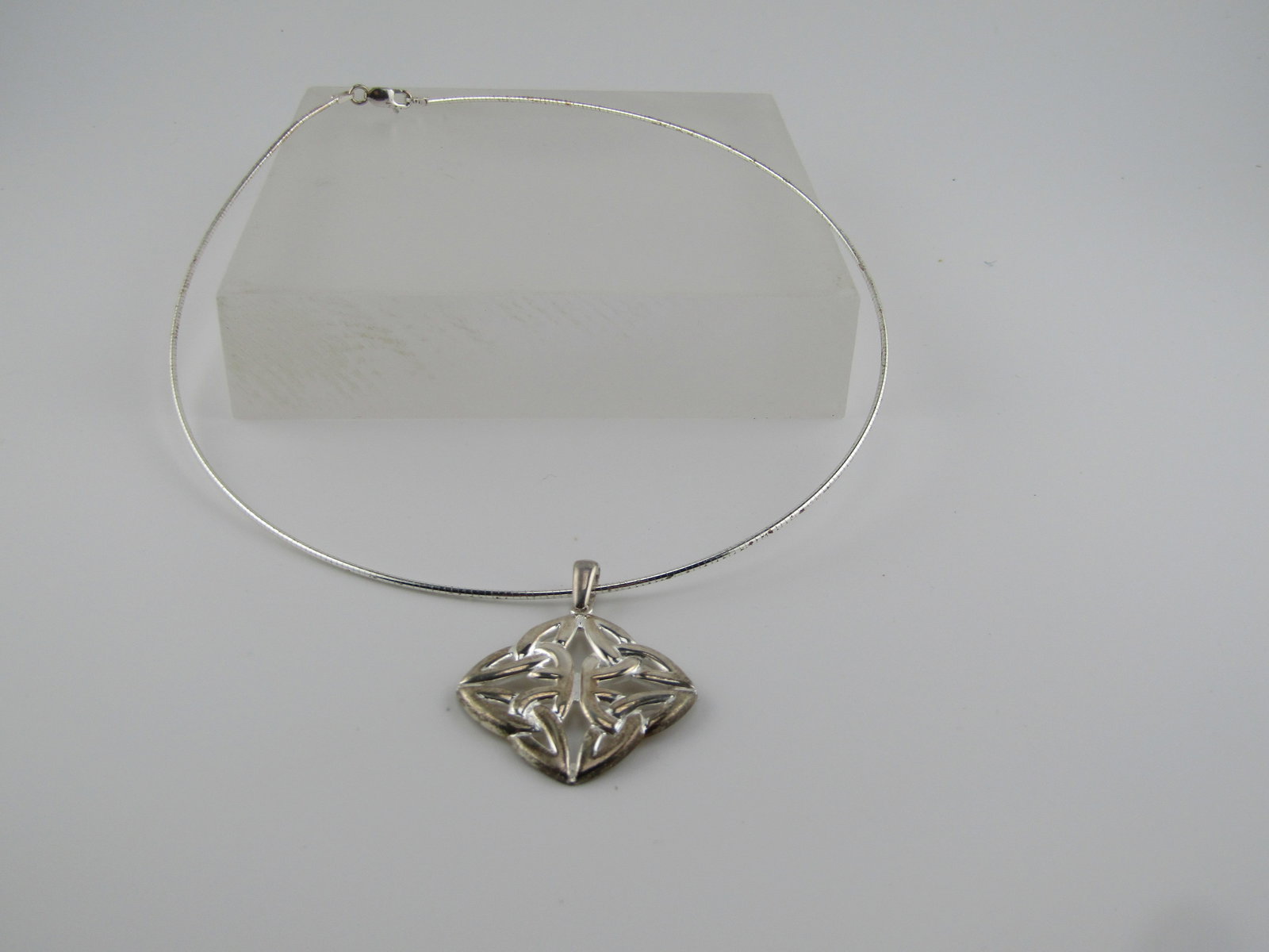 Vintge Sterling Celtic Knot Pendant Necklace, 16", 1980's-1990's - 5