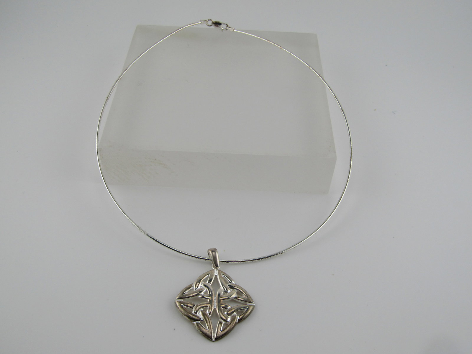 Vintge Sterling Celtic Knot Pendant Necklace, 16", 1980's-1990's - 6