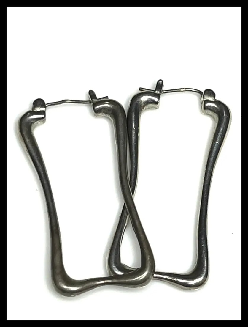 Estate RLM Modernist Rectangle Earrings - 2