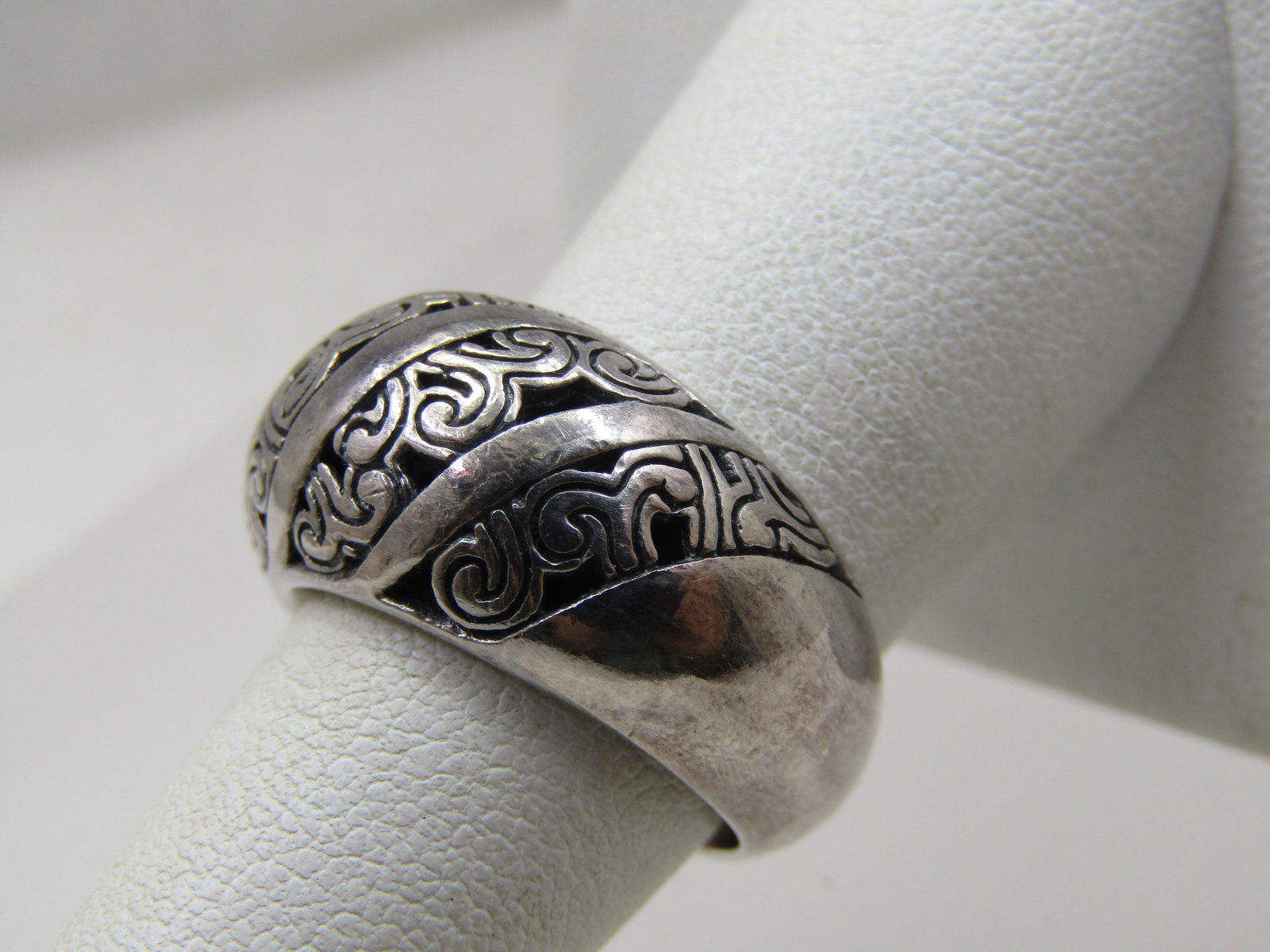 Vintage Sterling Silver, Ring, Cut-Out Scrolled, Sz. 7.25 - 3