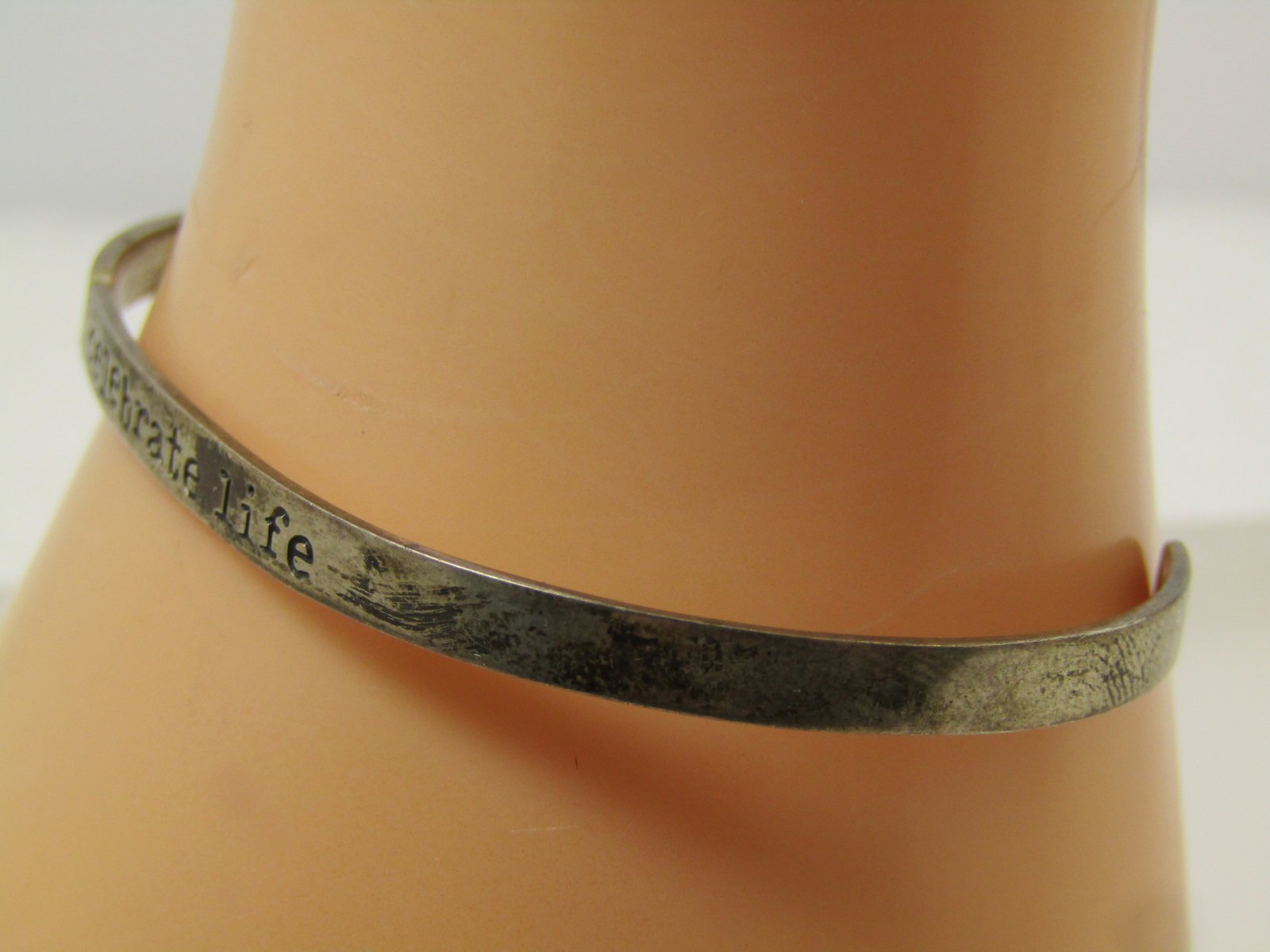 Vintage Sterling Celebrite Life Cuff Bracelet, Signed Far Fetched, 1980's-1990's, Unisex - 2