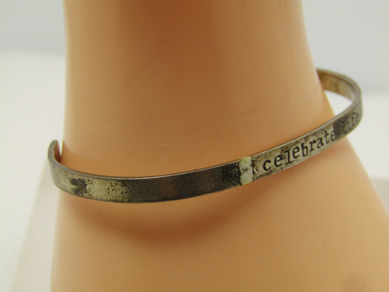 Vintage Sterling Celebrite Life Cuff Bracelet, Signed Far Fetched, 1980's-1990's, Unisex - 4