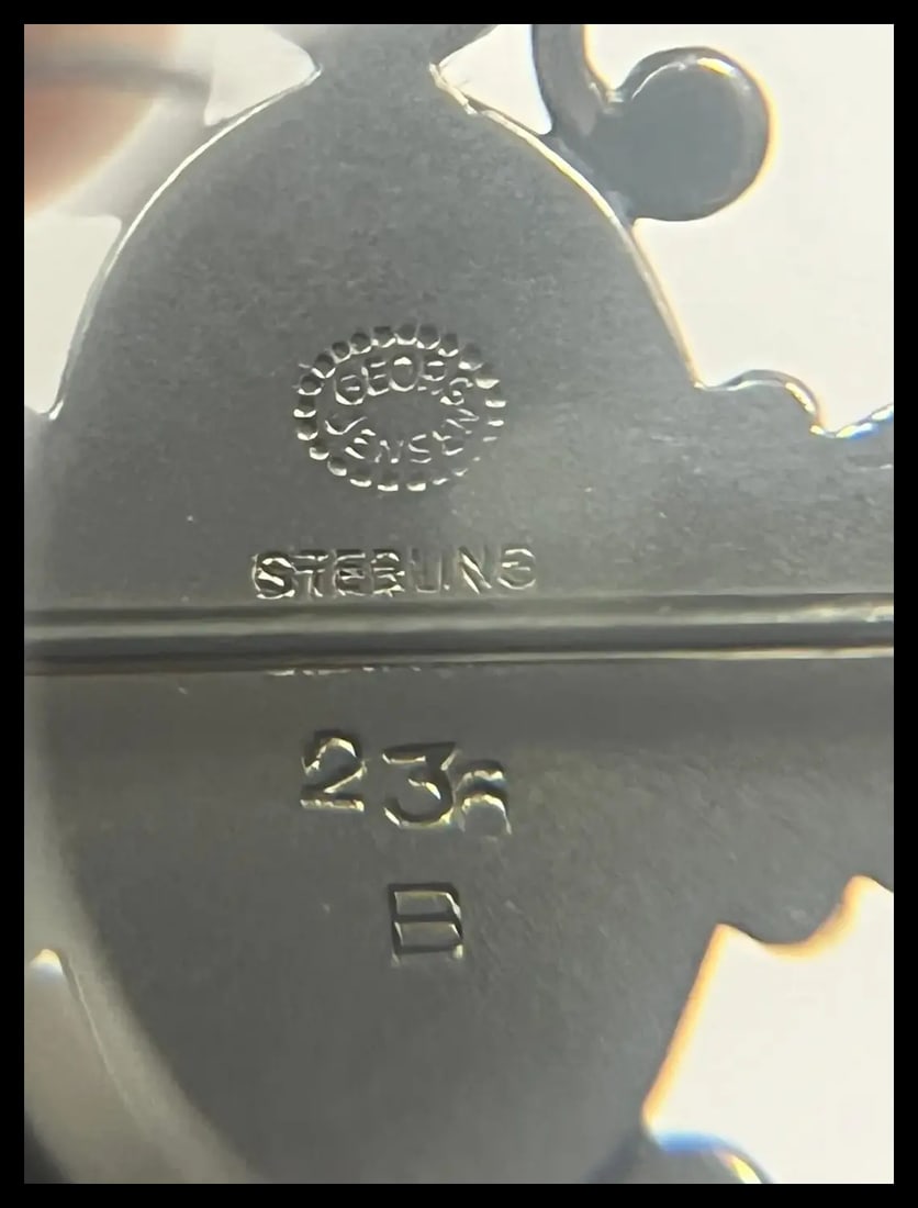 Georg Jensen Art Nouveau Sterling Silver Floral Brooch #236B - 7