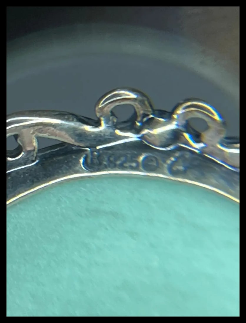 Carolyn Pollack Sterling Silver Chrysoprase Oval Enhancer Pendant - 8