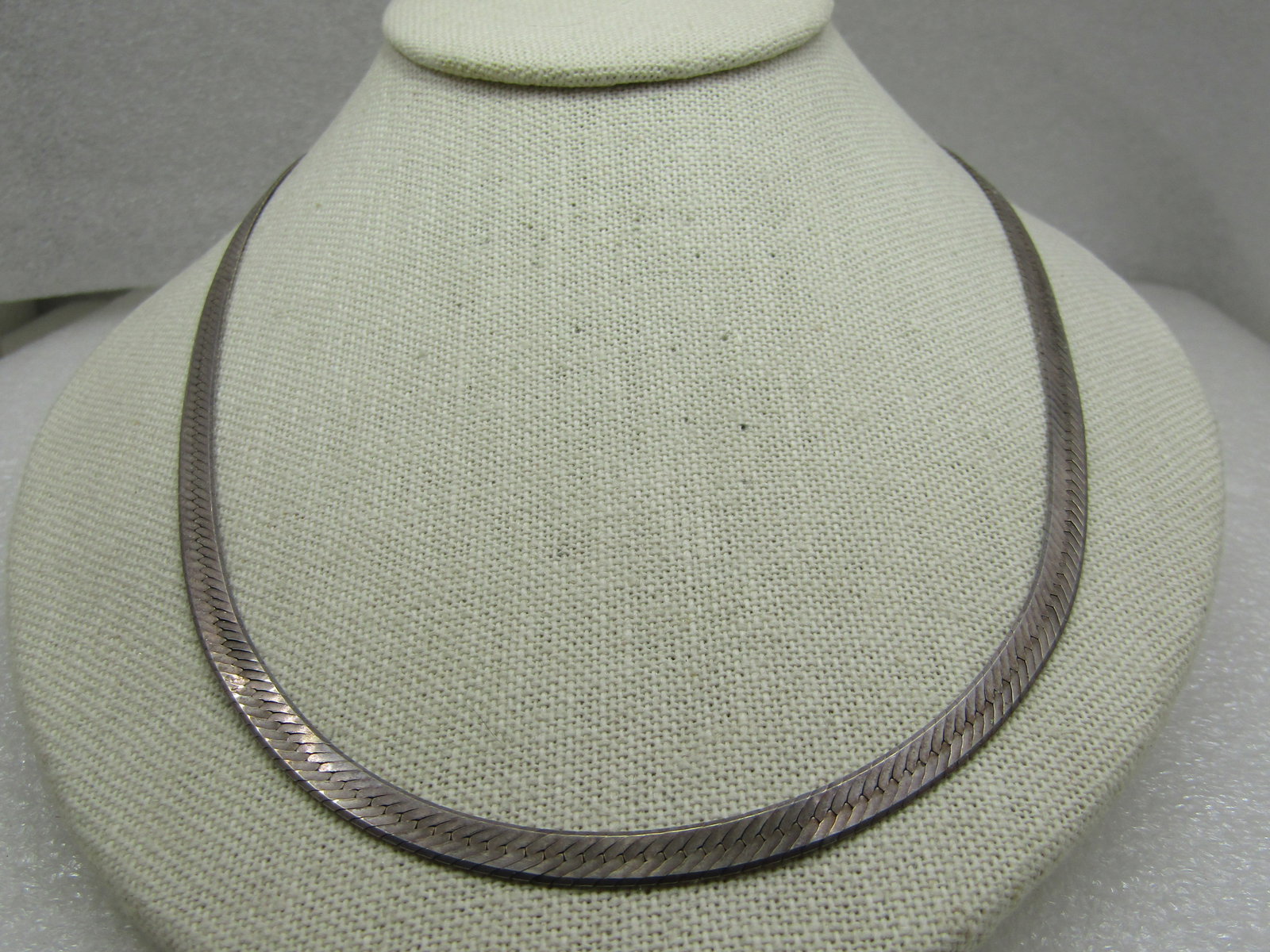 Vintage Sterling Herringbone Necklace, 5mm, 20", Unisex - 2