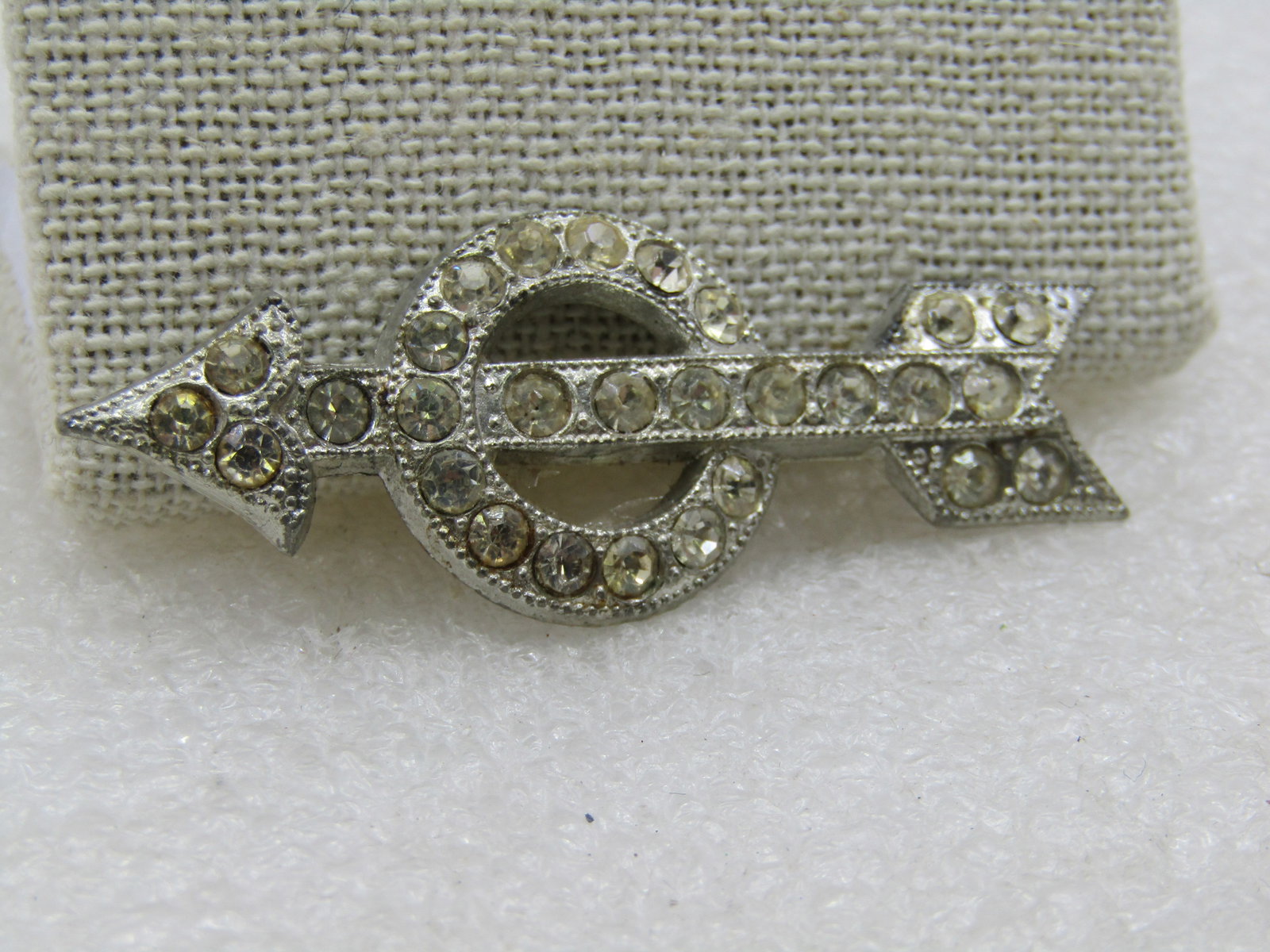 Vintage Art Deco Rhinestone Arrow Brooch, 1920's, C-Clasp, Signed Goody - 2