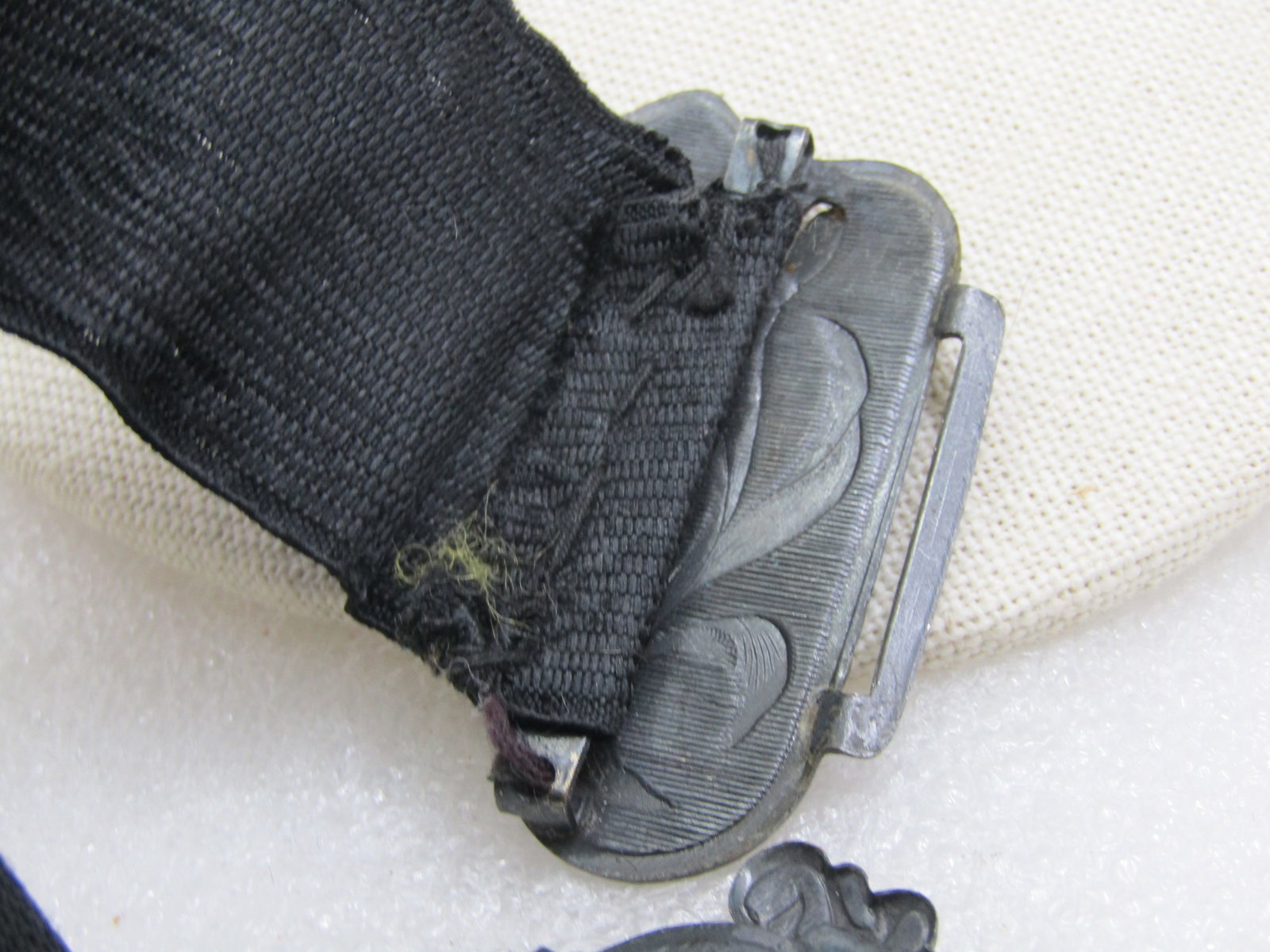 Art Nouveau Lily Belt Buckle with Black Sash/Belt, 33" - 5