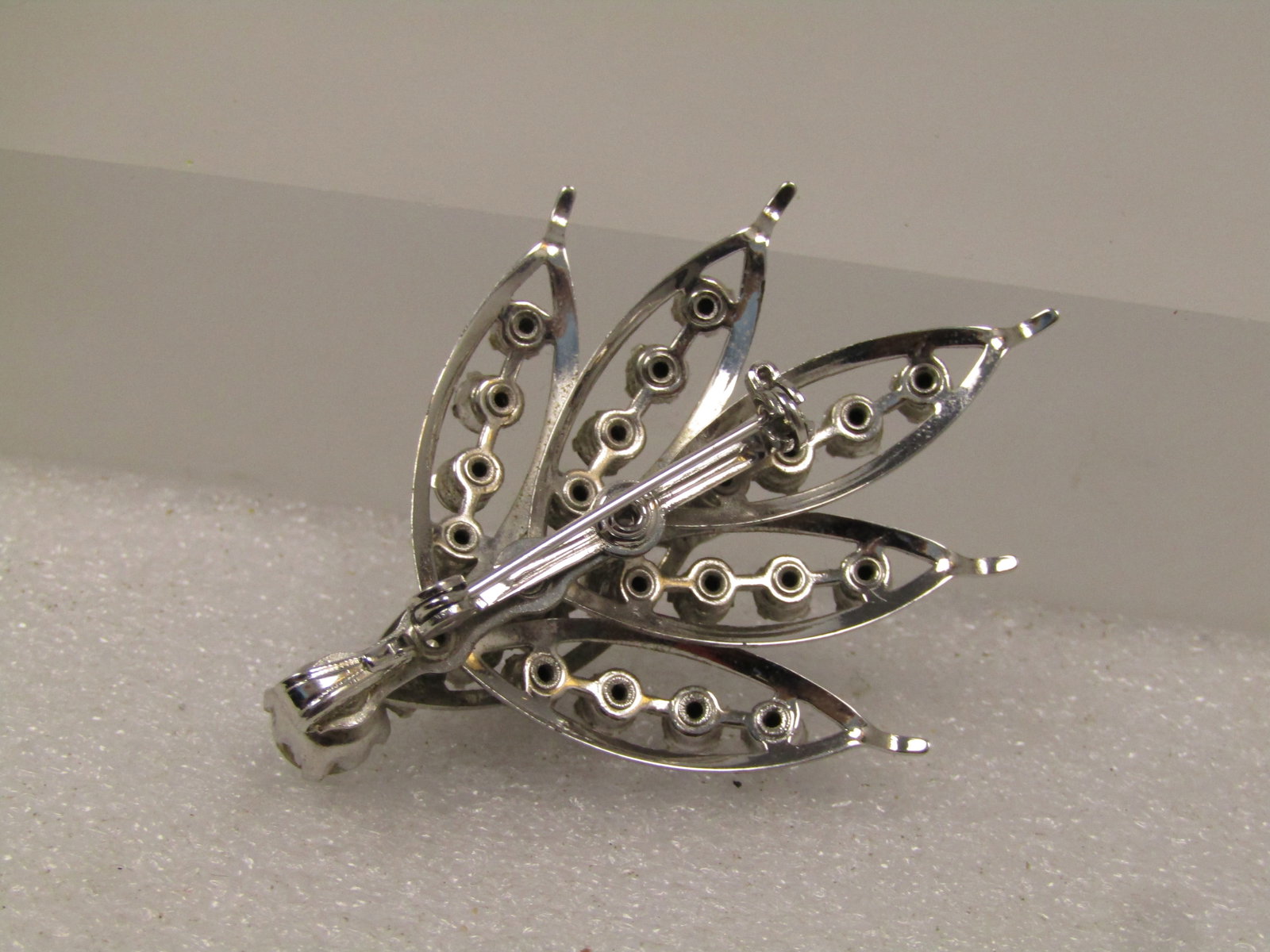 Vintage Clear Rhinestone Stem Brooch, 1960's - 4