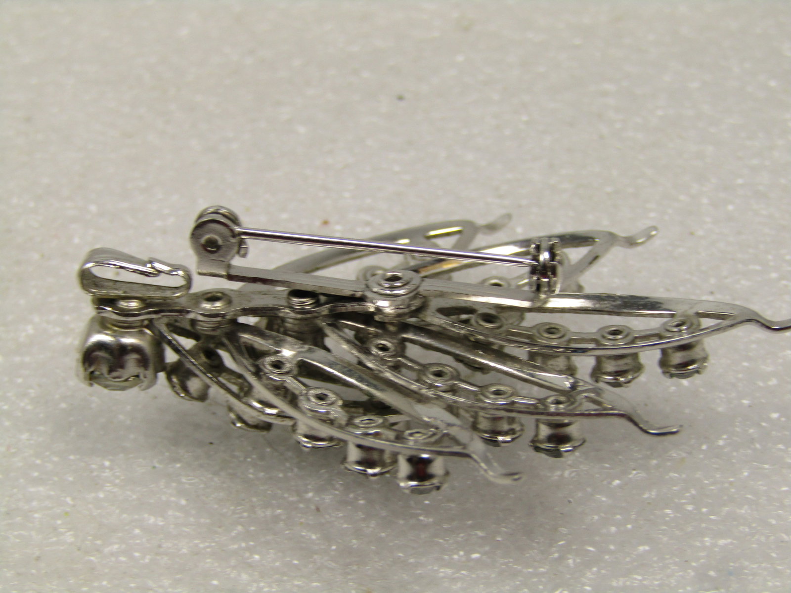Vintage Clear Rhinestone Stem Brooch, 1960's - 5