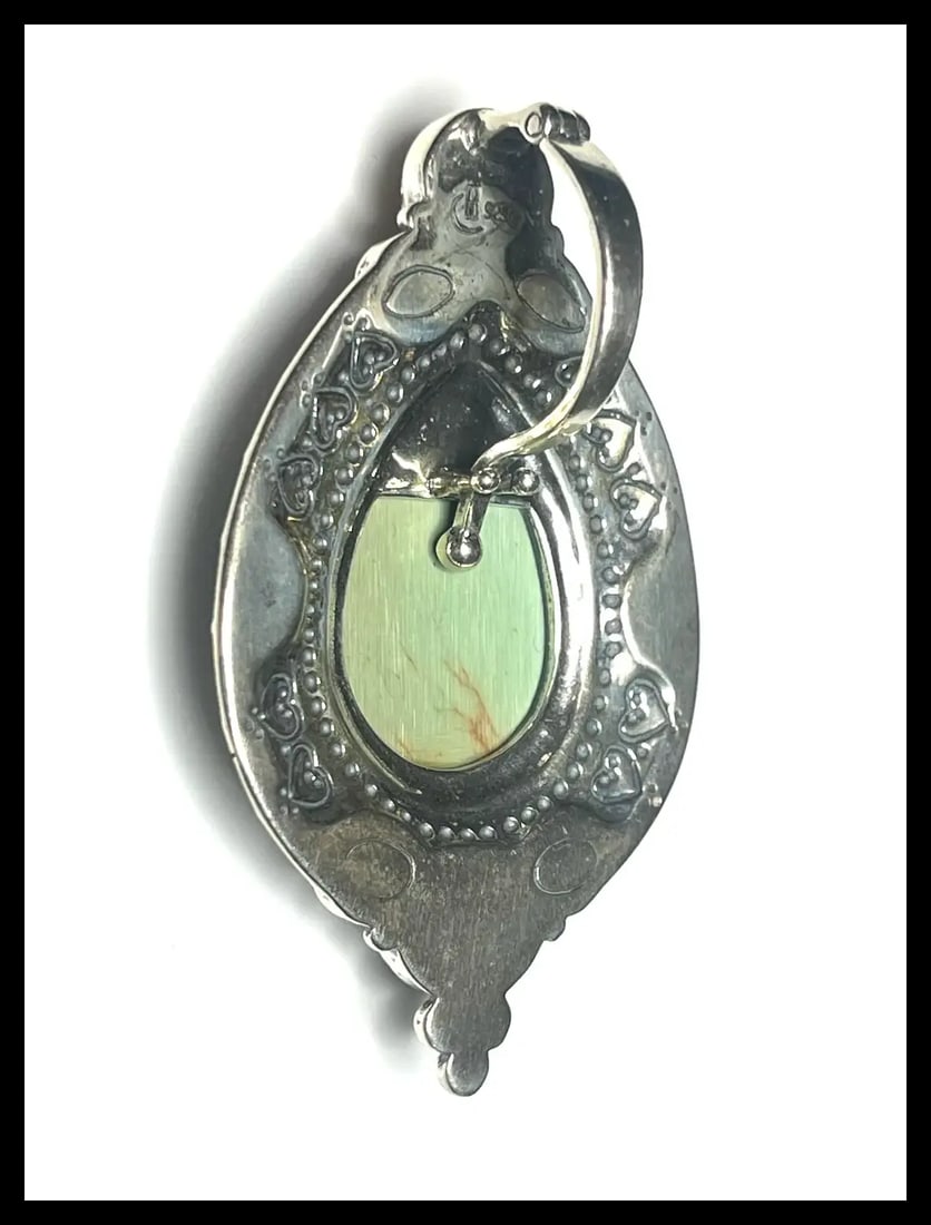 Estate Carolyn Pollack Sterling Silver Turquoise Amethyst Carnelian Enhancer Pendant - 4