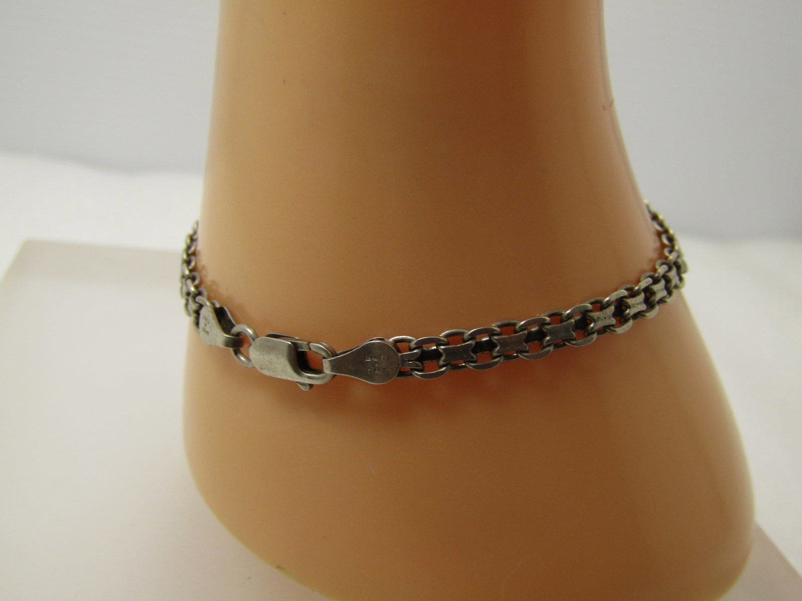Vintage Sterling Woven Link Bracelet, 7.25" , 4mm, 1980's, Milor, Unisex - 3