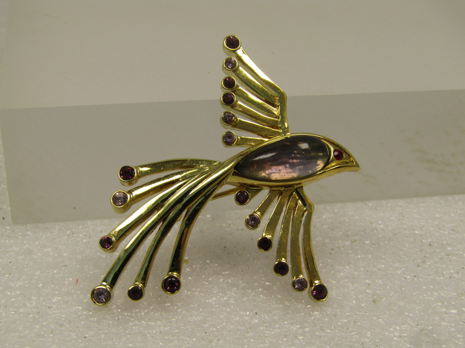 Vintage Bird in Flight Brooch With Rhinestones, 1970's-1980's - 3