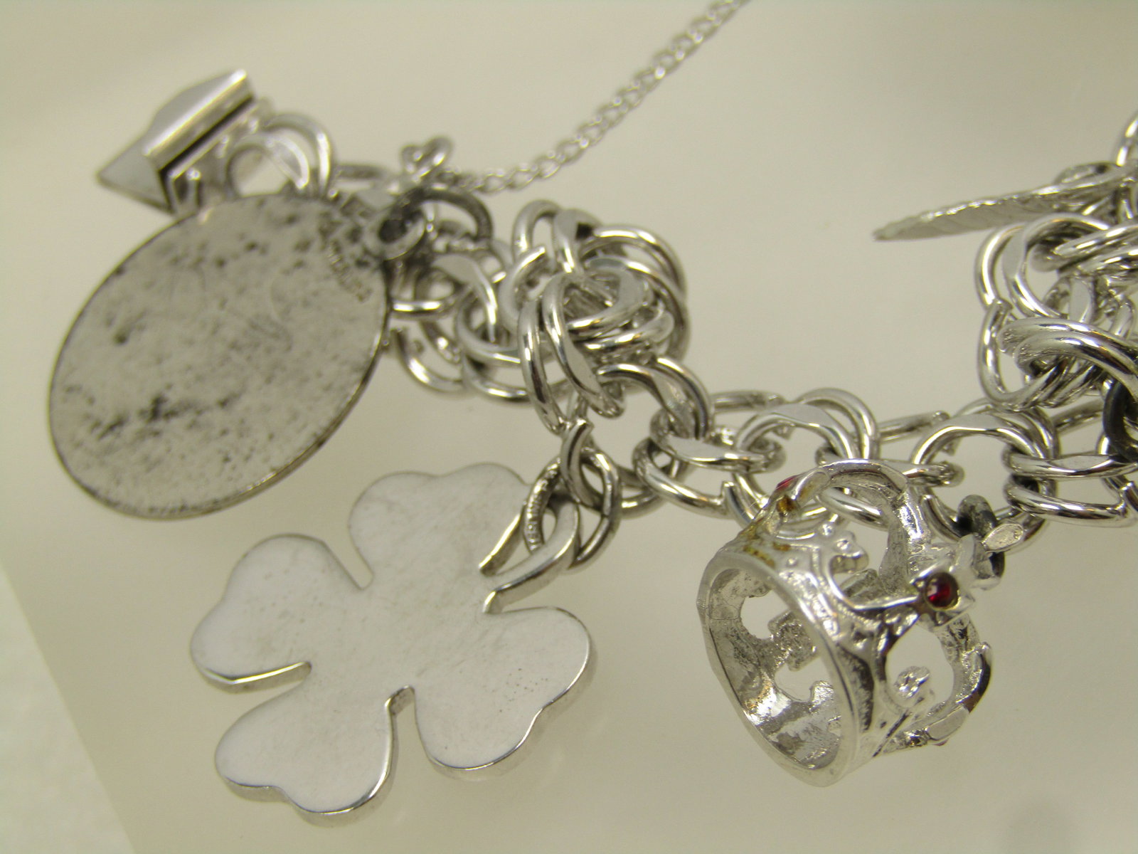 Vintage Sterling Charm Bracelet , 7", Seven Charms, Signed JB, 1960's-1970's - 2