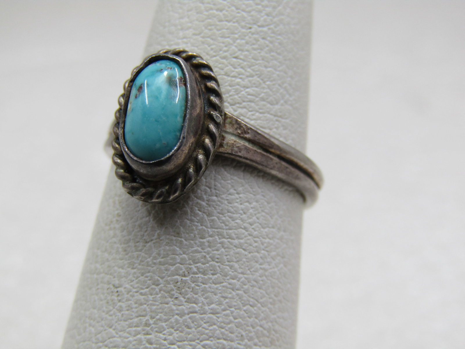 Vintage Sterling Southwestern Turquoise Ring, Sz. 5.25, 1960's-1970's - 2