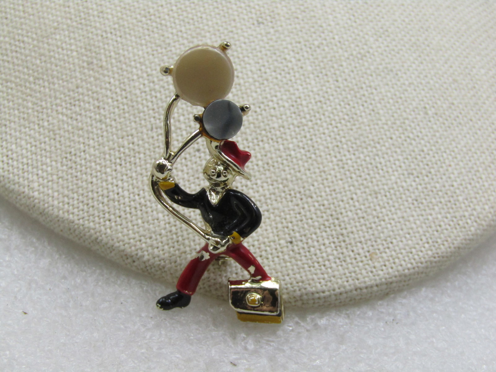 Vintage Enameled Balloon Seller Brooch, 1950's-1960's - 2