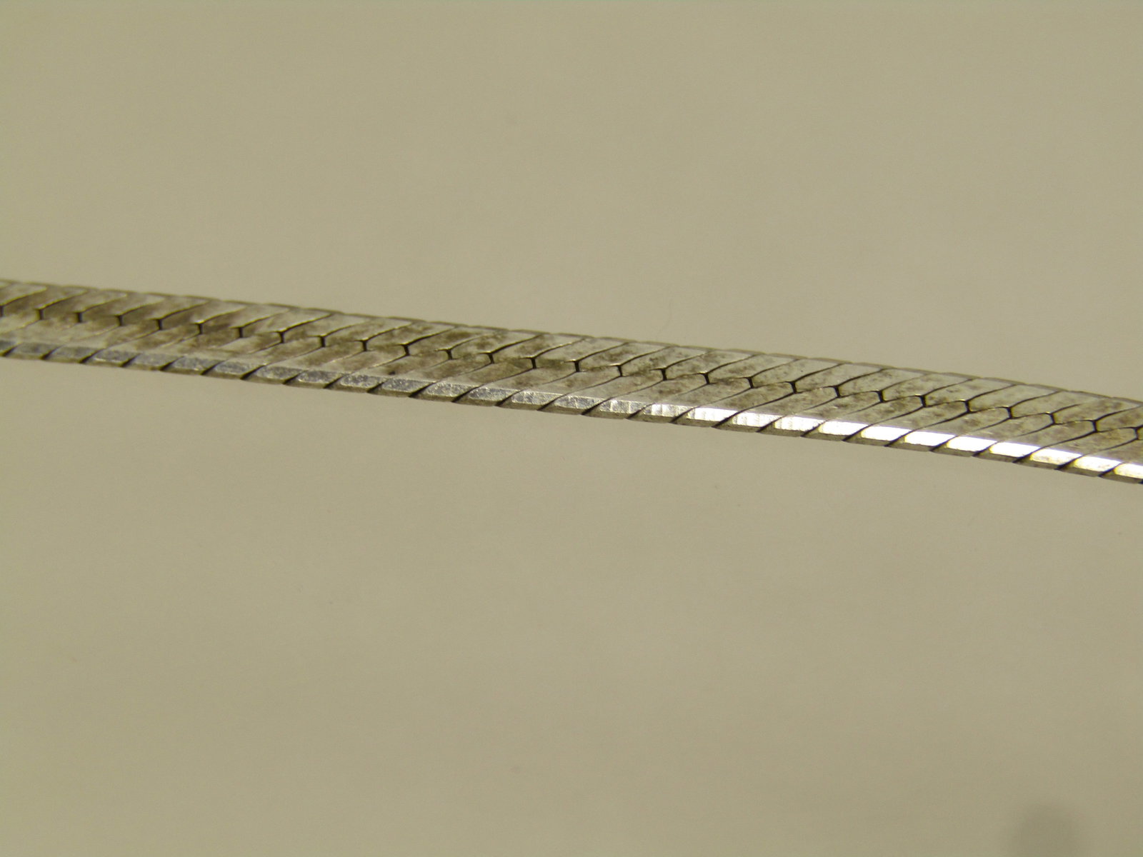 Vintage Sterling 3mm Herringbone Necklace, 20" Unisex, 1980's-1990's, Signed - 6