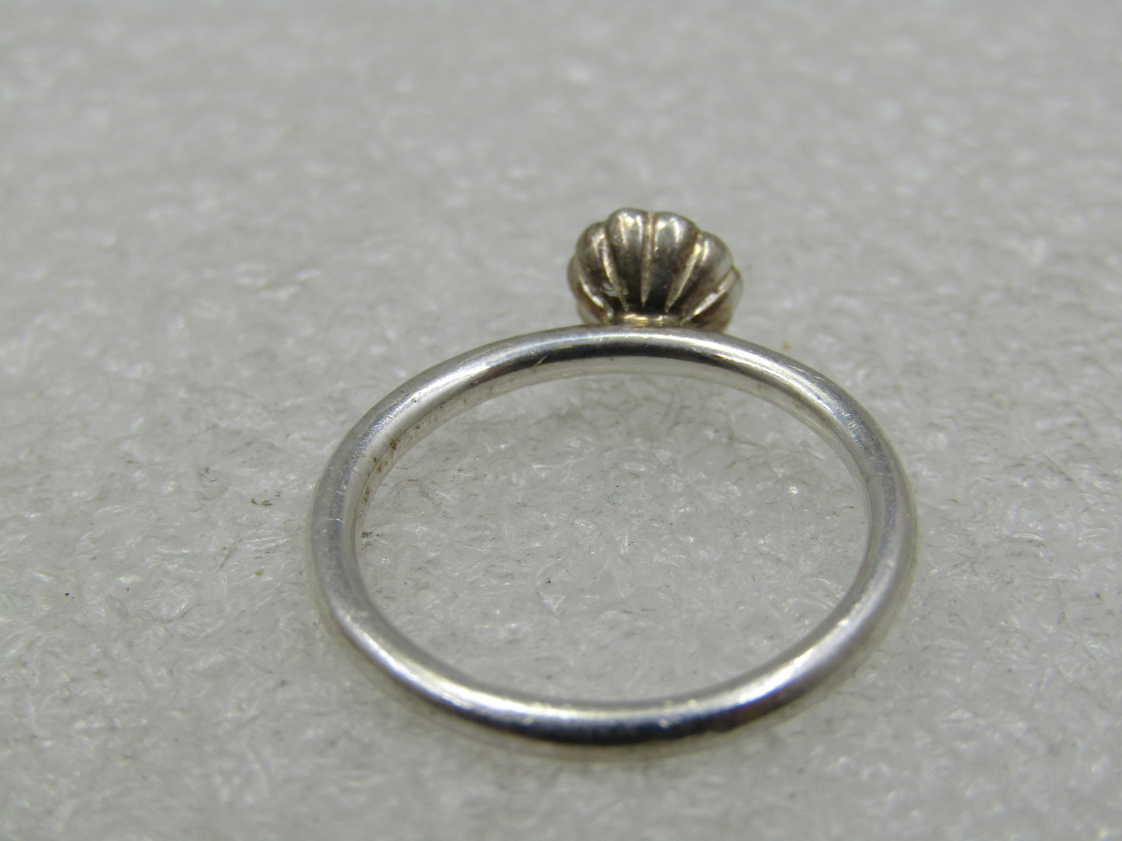 Vintage Sterling Enameled CZ Blossom Ring, Sz. 5.5, Signed - 7