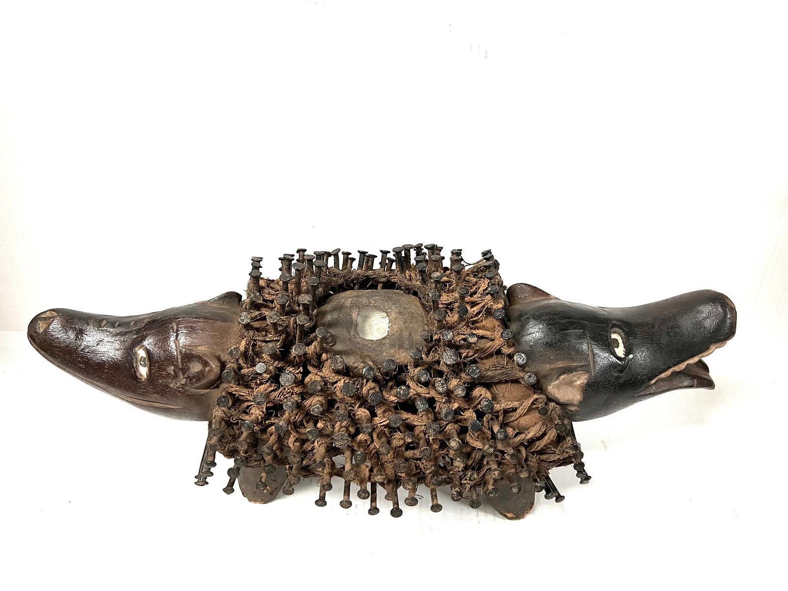 Bacongo Double Head Dog Nail Fetish Statue - 2