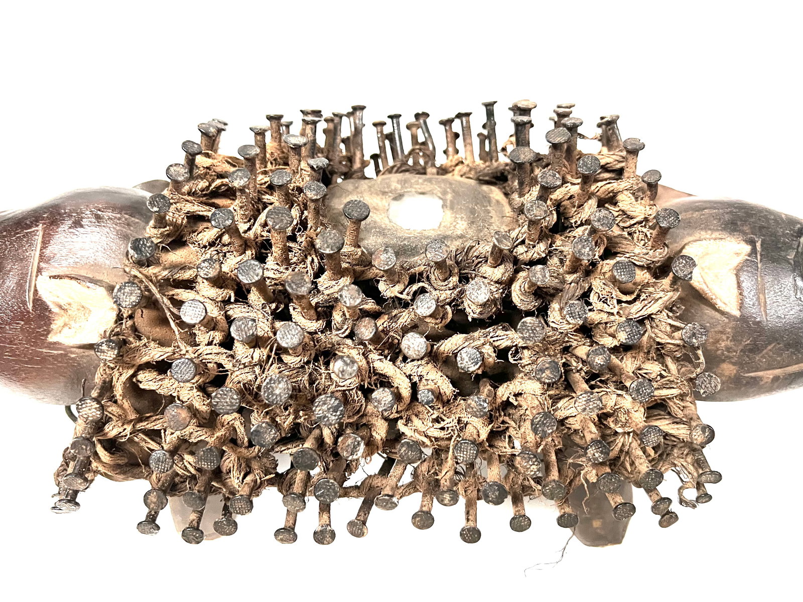 Bacongo Double Head Dog Nail Fetish Statue - 6