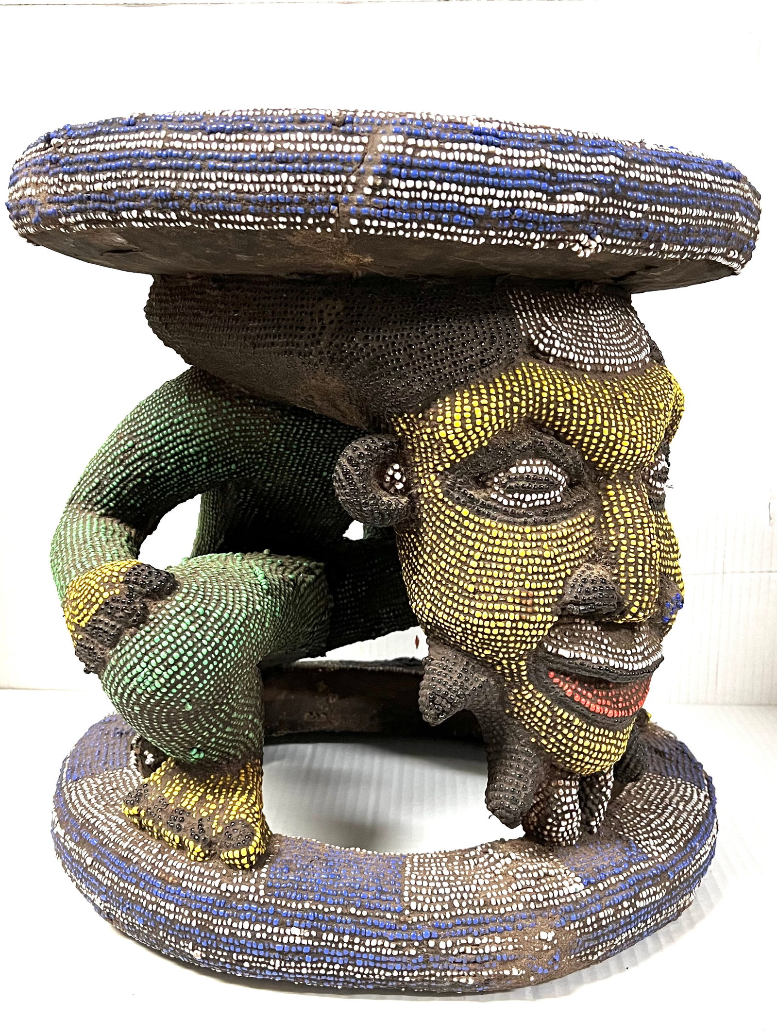 Large Bamileke Beaded Stool - 5