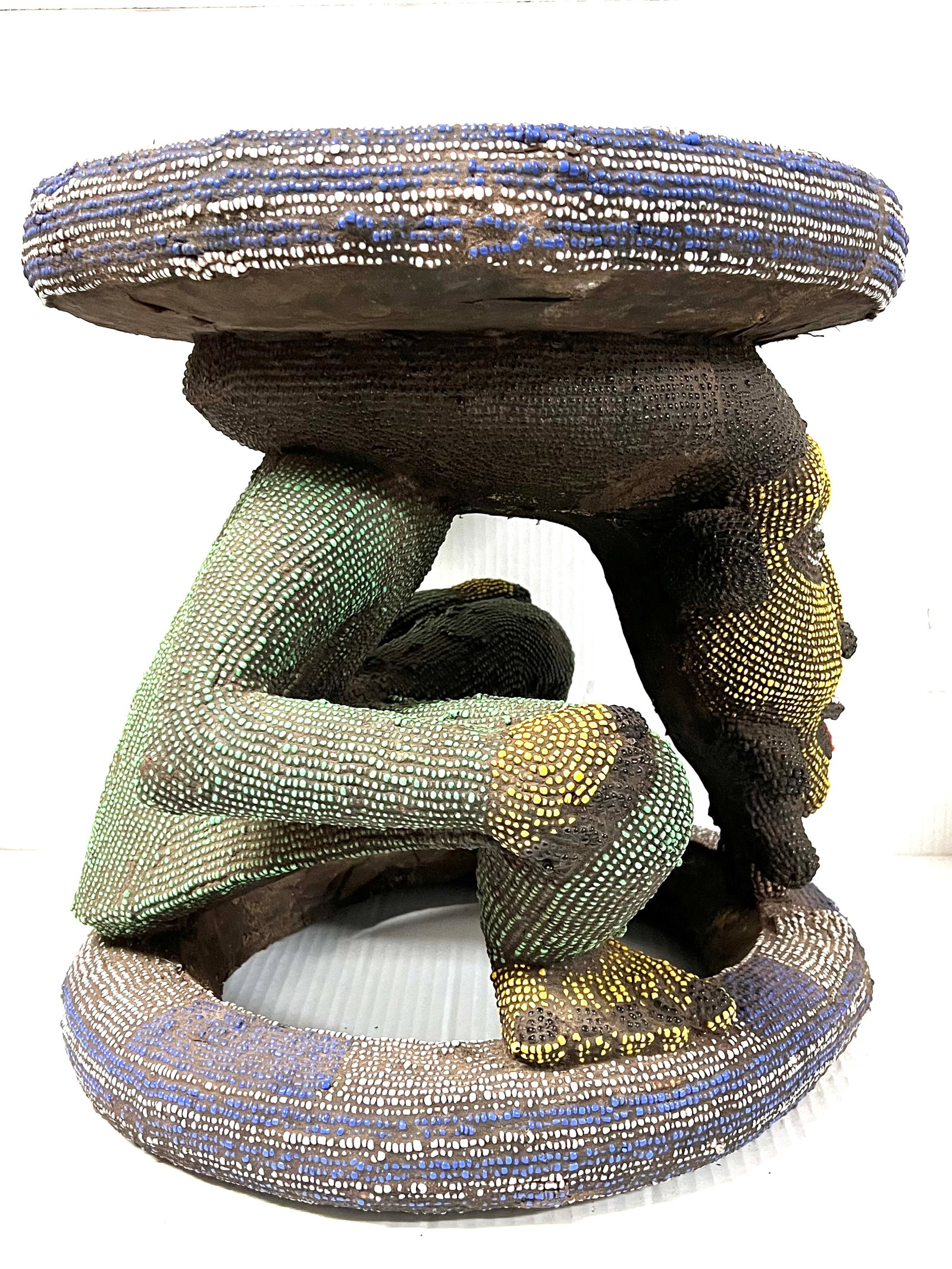 Large Bamileke Beaded Stool - 7