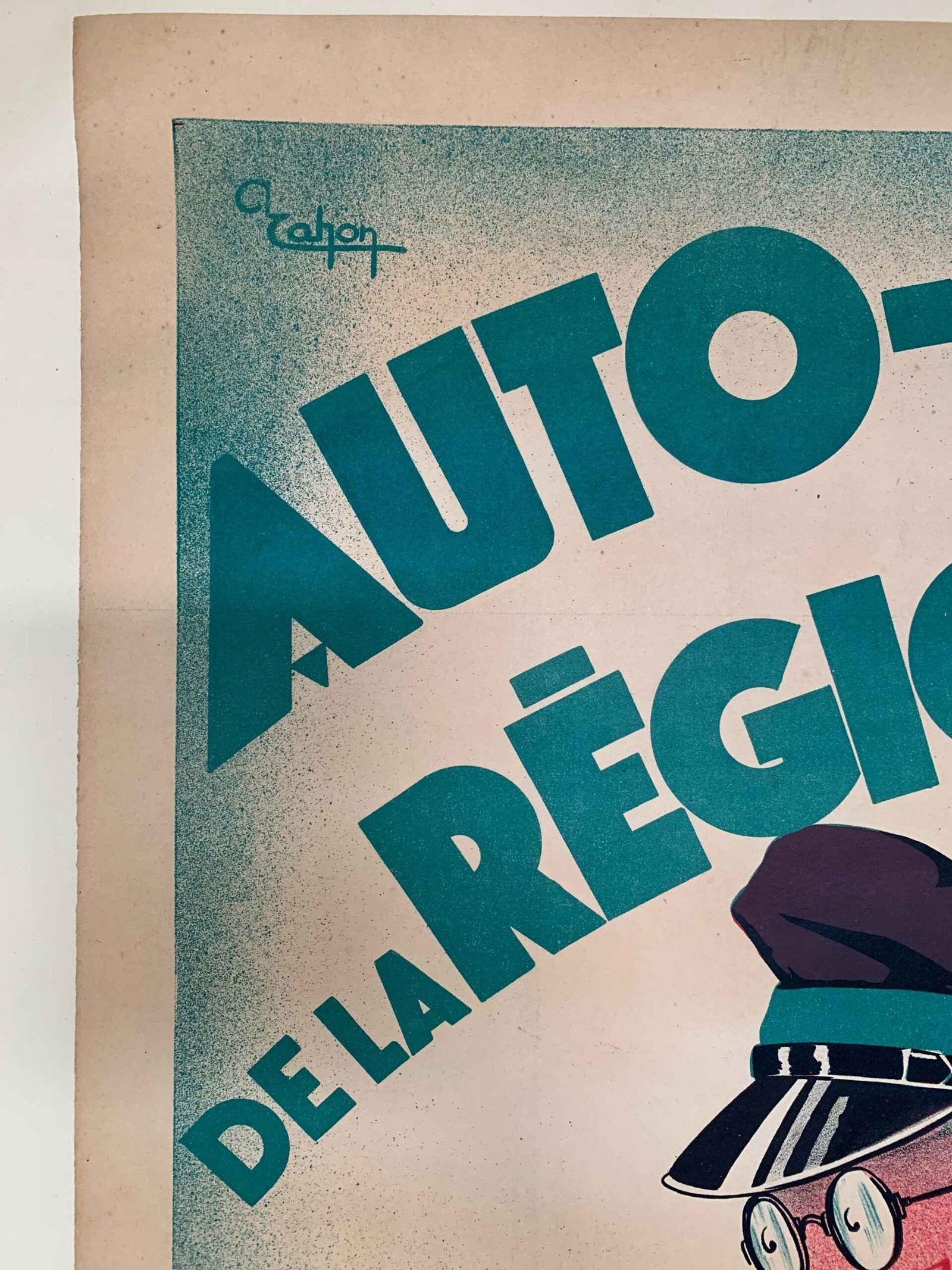 Auto-Ecole - Art by A. Cahon (1934) 31.5x47.5 French Advertising Poster LB - 2