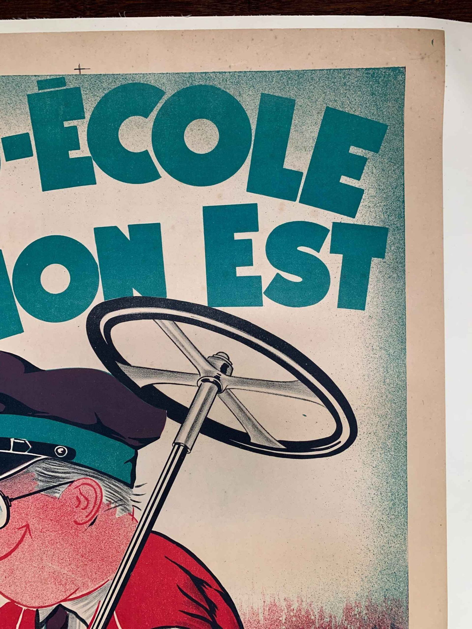 Auto-Ecole - Art by A. Cahon (1934) 31.5x47.5 French Advertising Poster LB - 3