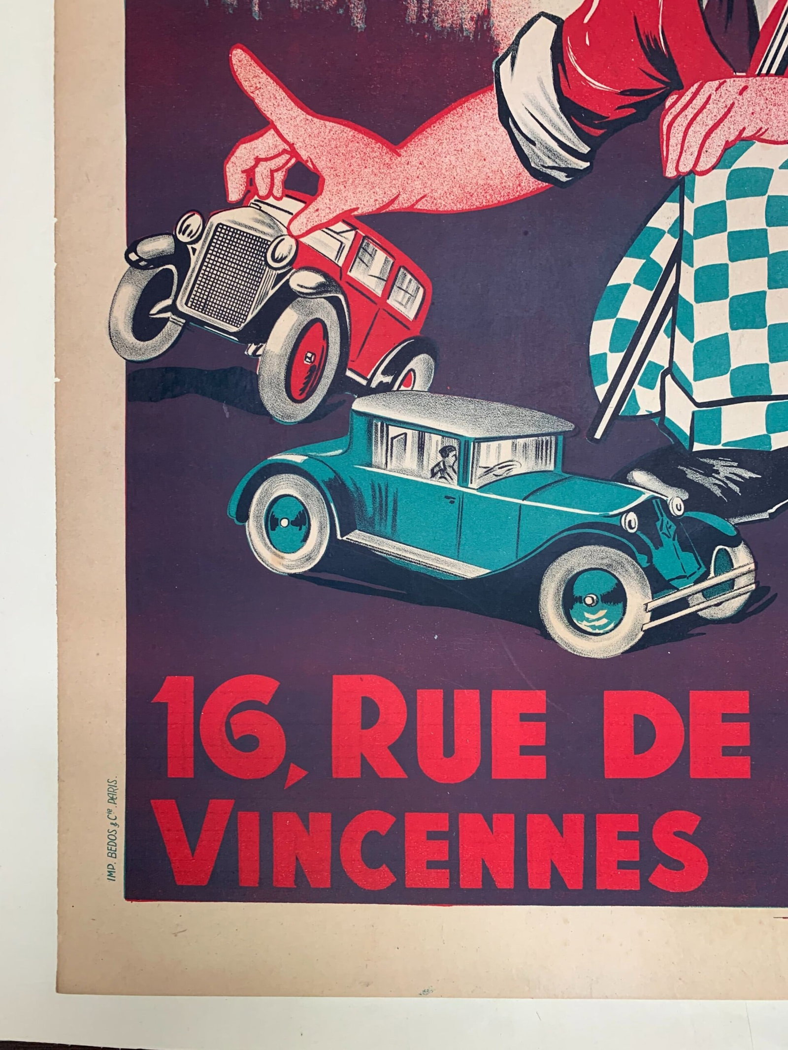 Auto-Ecole - Art by A. Cahon (1934) 31.5x47.5 French Advertising Poster LB - 5