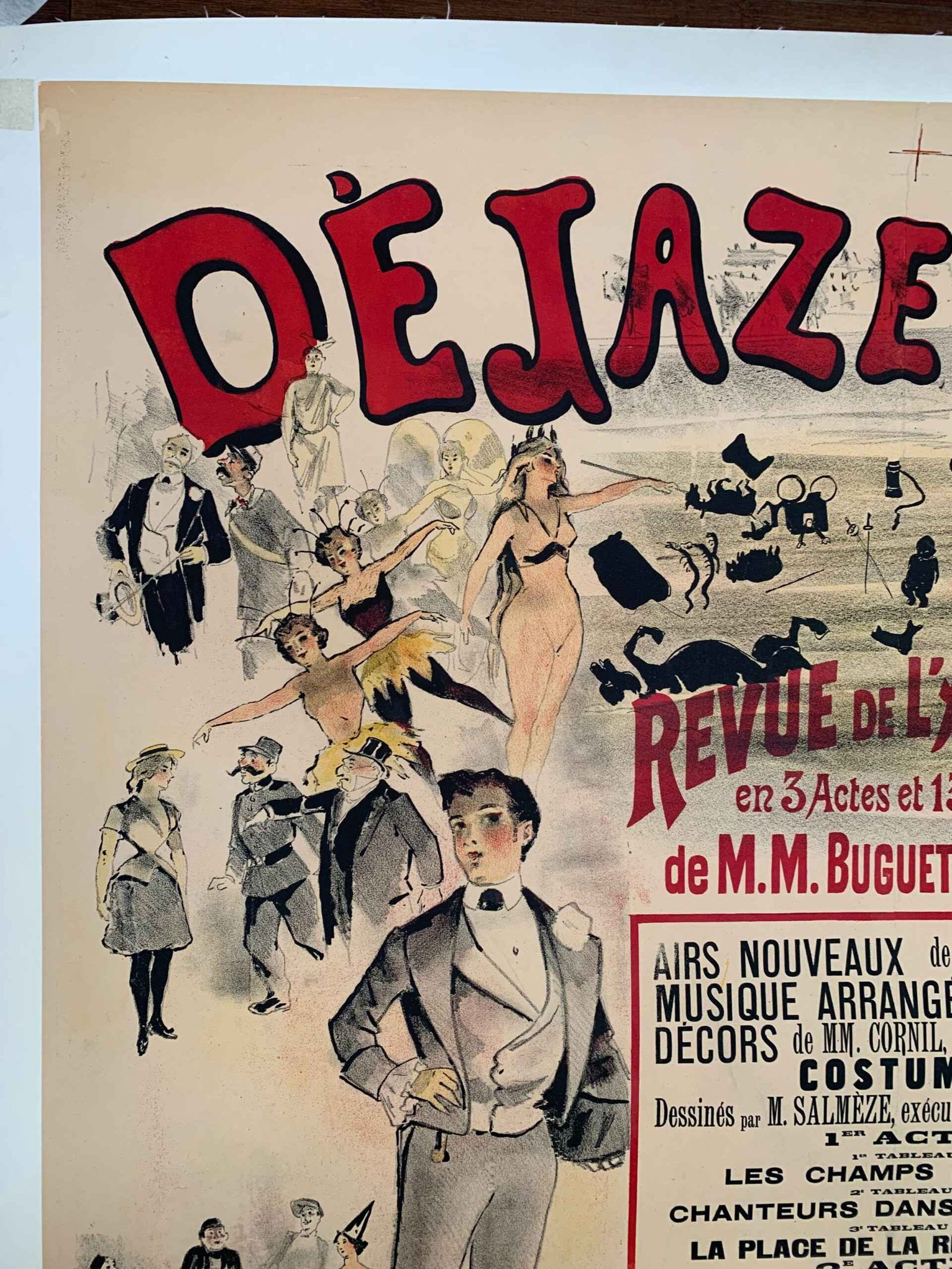 Dejazet-Revue - Art Jules Jonchere (1900) 36.5x50.5 French Theater/Circus Poster LB - 2