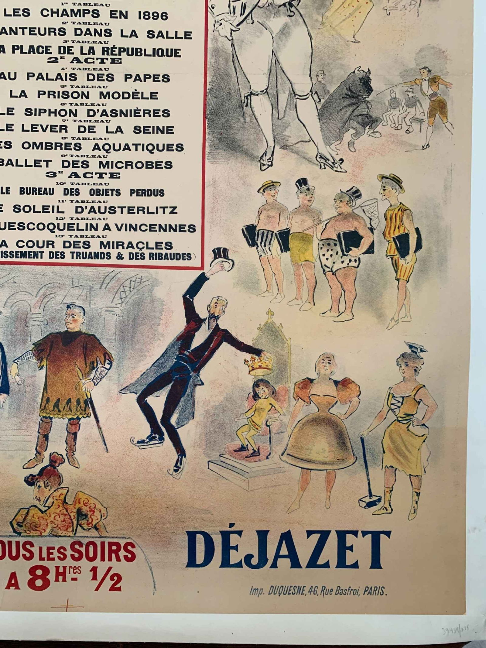 Dejazet-Revue - Art Jules Jonchere (1900) 36.5x50.5 French Theater/Circus Poster LB - 4