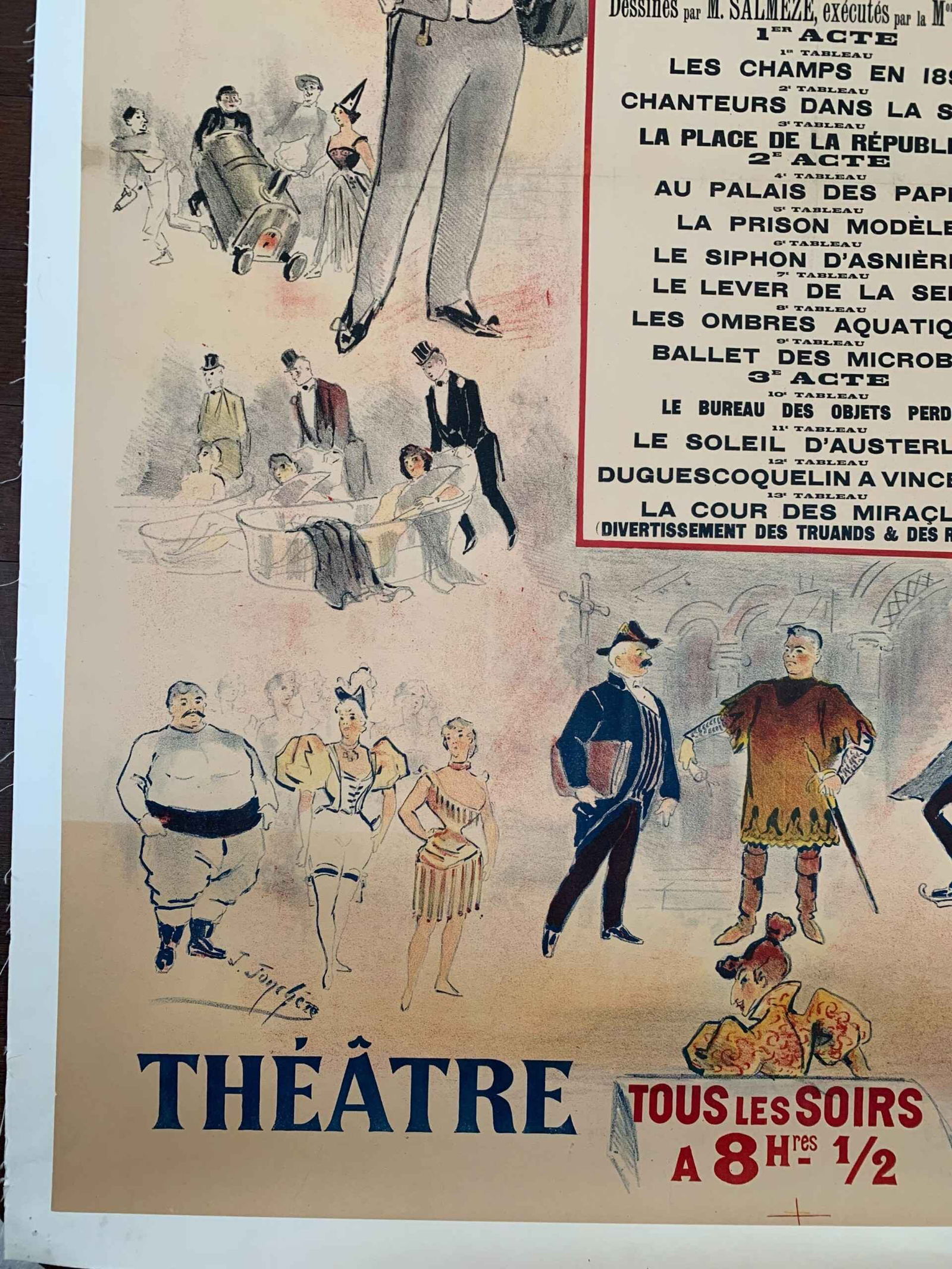 Dejazet-Revue - Art Jules Jonchere (1900) 36.5x50.5 French Theater/Circus Poster LB - 5