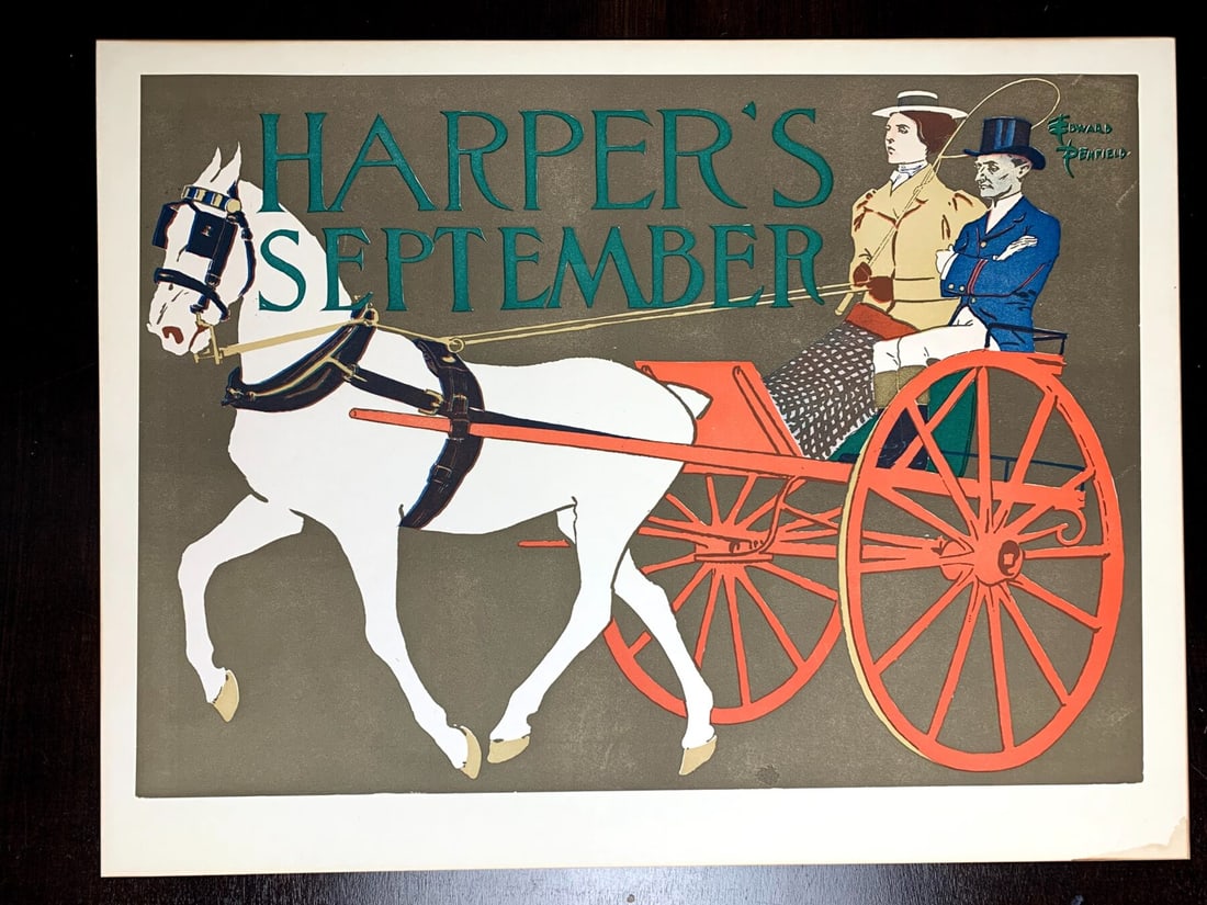 Harper's September - Art By Penfield (1897) US Magazine Cover: Title: Harper's September - Art By Penfield (1897) US Magazine Cover Description: Harper's September - Art By Penfield (1897) US Magazine Cover\n\nPlease refer to the attached photos to determine the