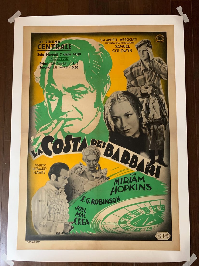 Barbary Coast - Edward G. Robinson (1935) 27.5x39.375 Italian Movie Poster LB - 2