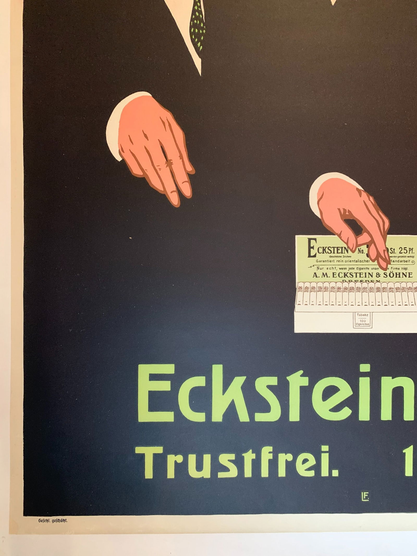 Ecksteins No. 5 Cigarettes (1920's) 34.75x48 German Advertising Poster LB - 3