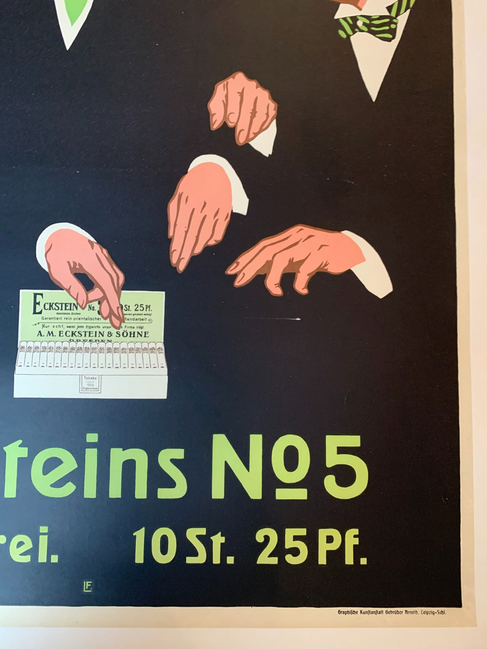 Ecksteins No. 5 Cigarettes (1920's) 34.75x48 German Advertising Poster LB - 4