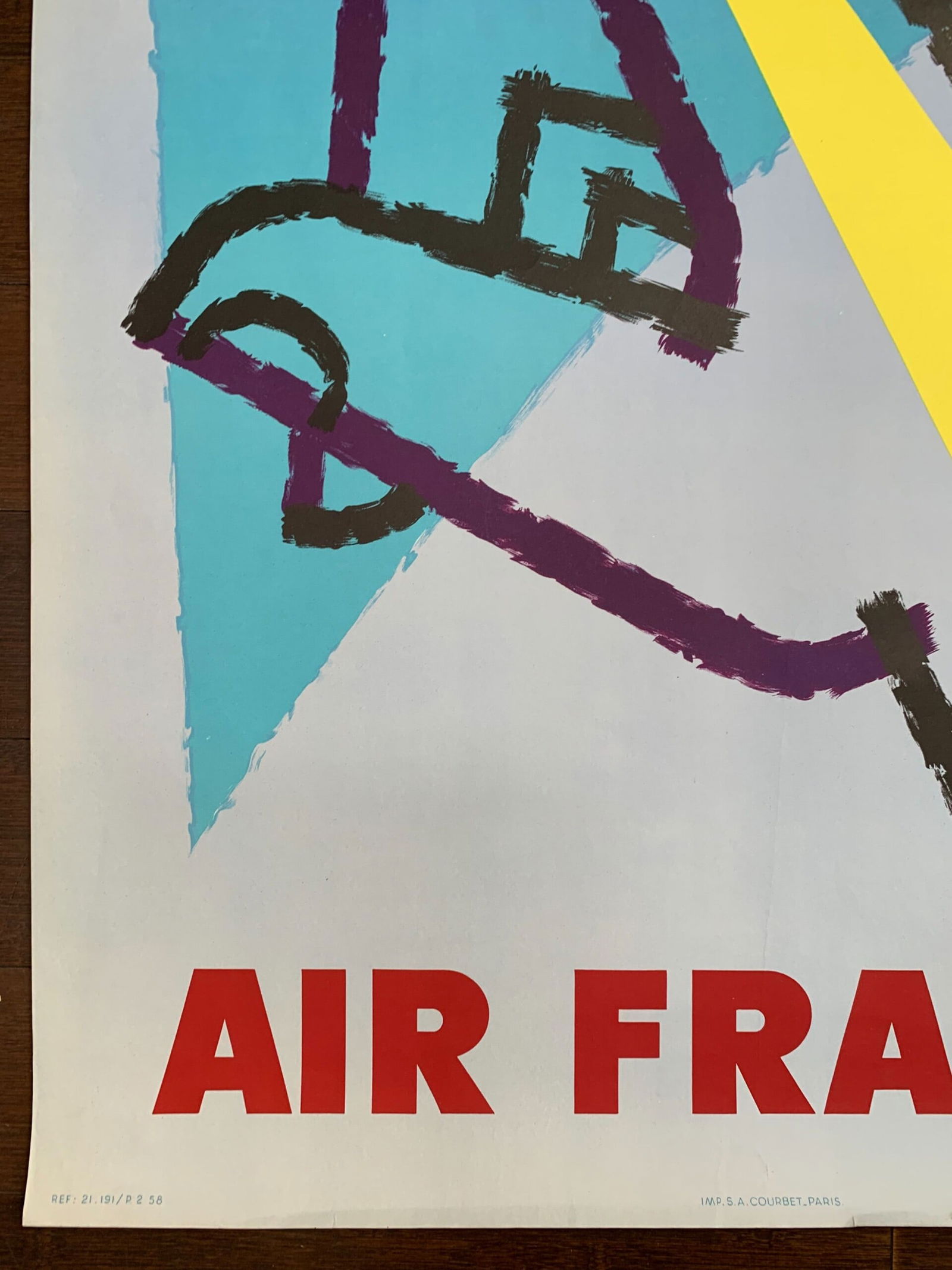 Air France a la Pointe du Progres - Art by Jean Carlu (1958) 25x31 French Advertising Poster - 5