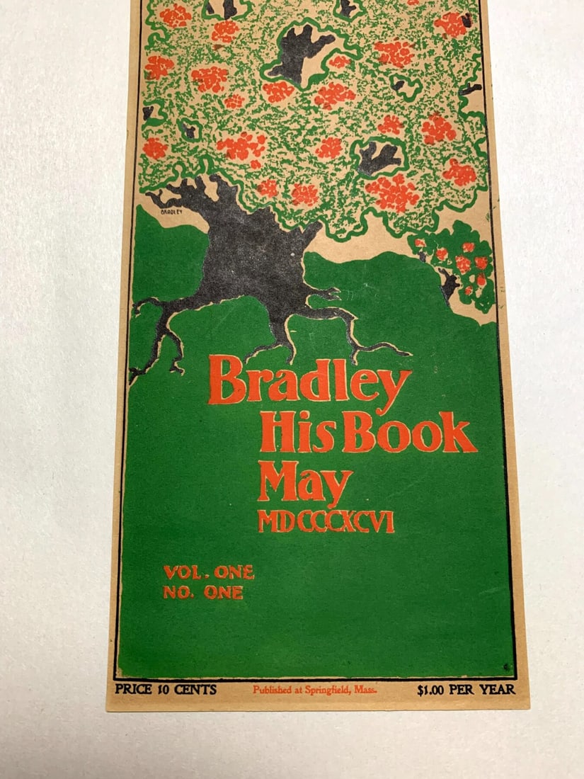Bradley His Book - Art By William H. Bradley (1890's) 5x10.5 US Green Booklet Cover - 2