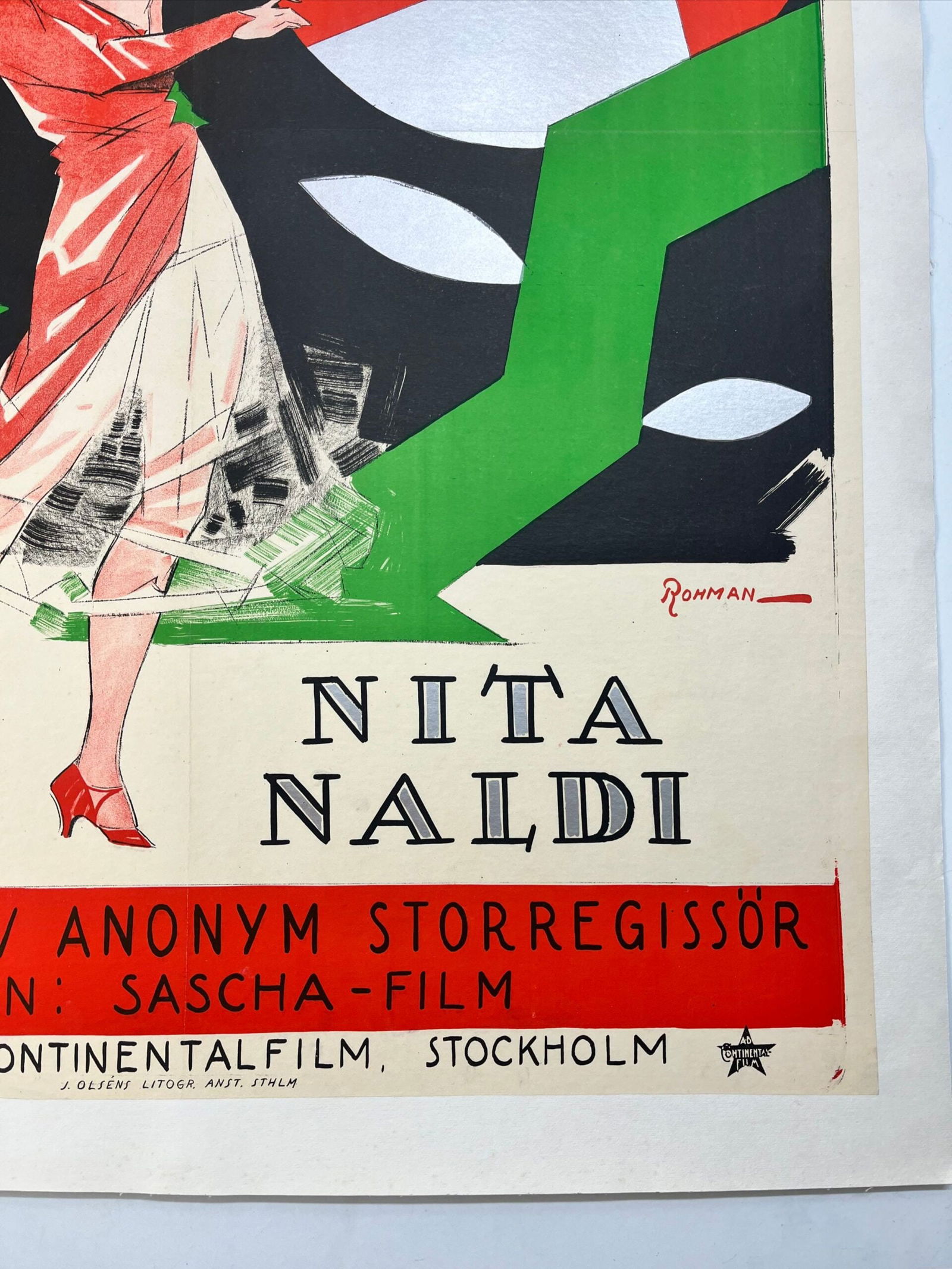 Dodsdansen - Art By Rohman (1927) 28x39 Swedish Movie Poster LB - 4