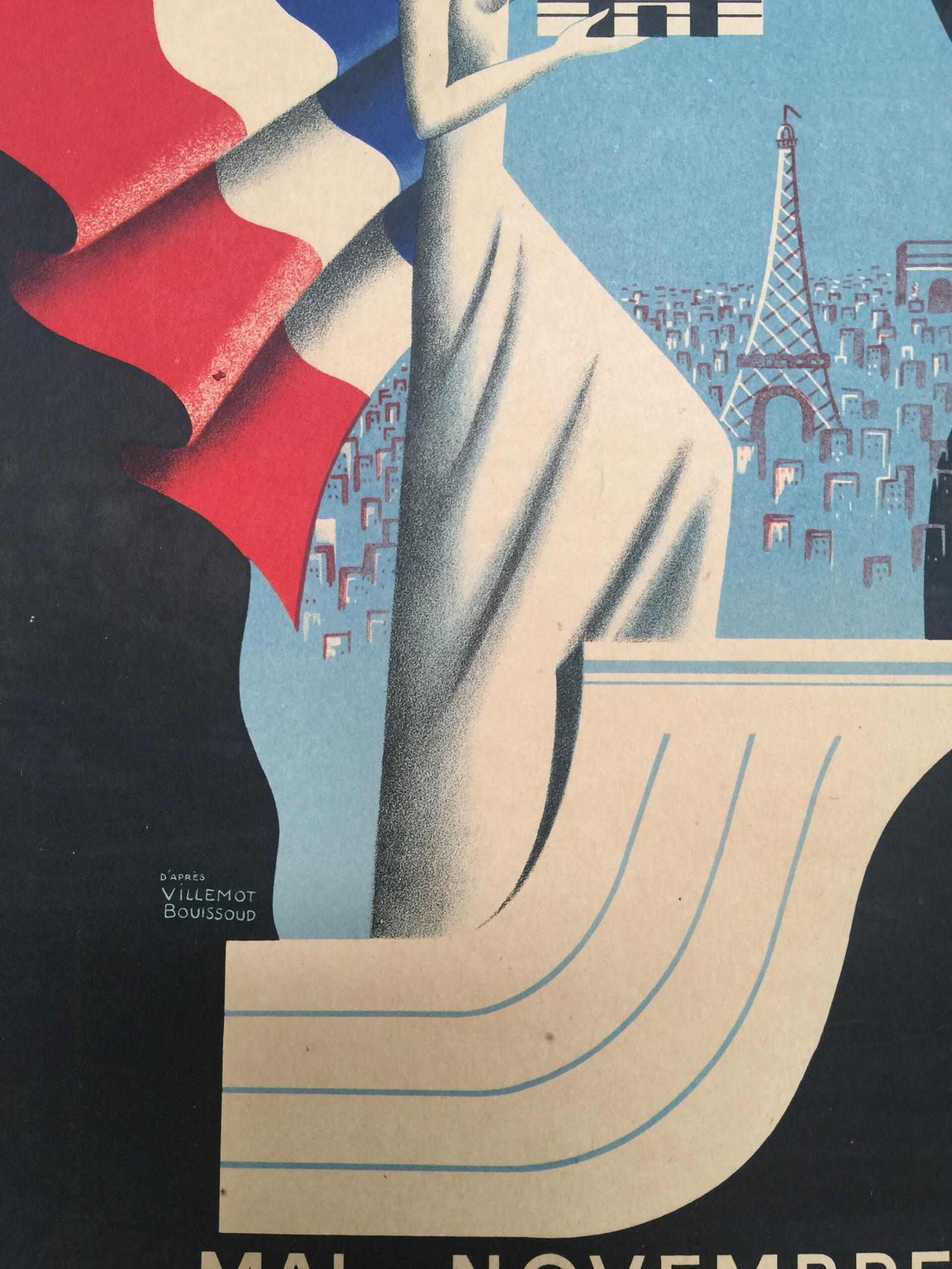 Paris 1937 - Art By Bouissoud (1937) 9.875x18 French Exposition Poster LB - 2