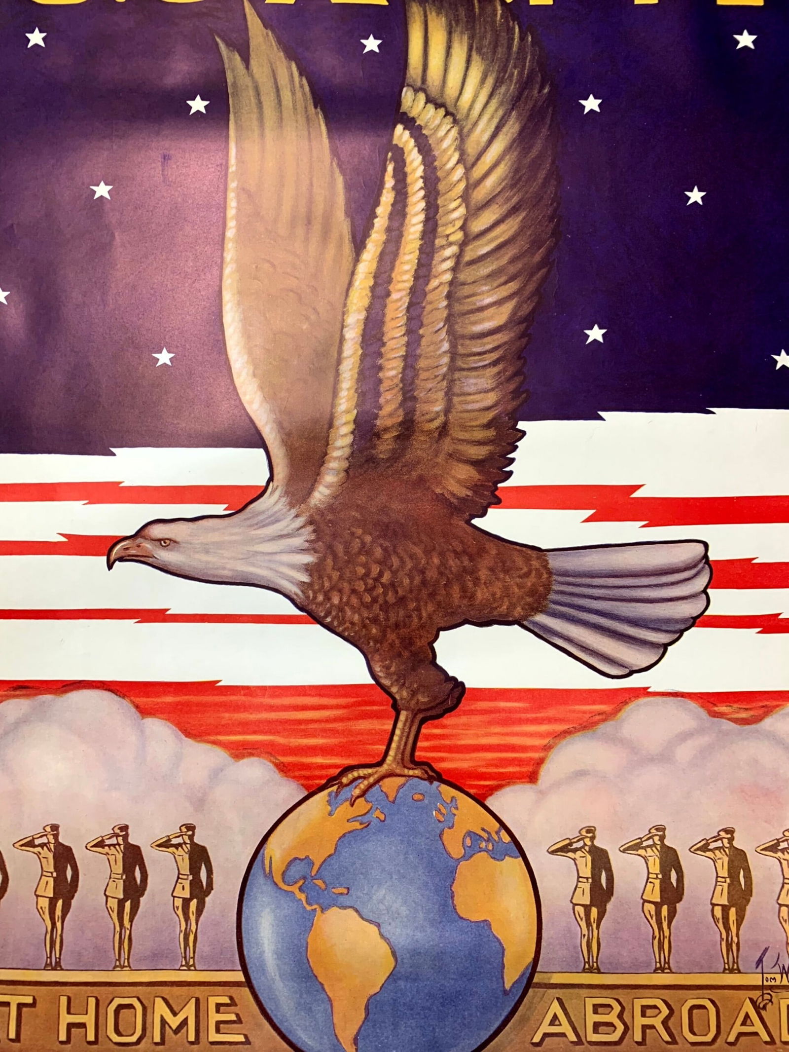 U.S. Army At Home Abroad - Art By Tom Woodburn (1940's) 25x38 US WWII Poster - 4