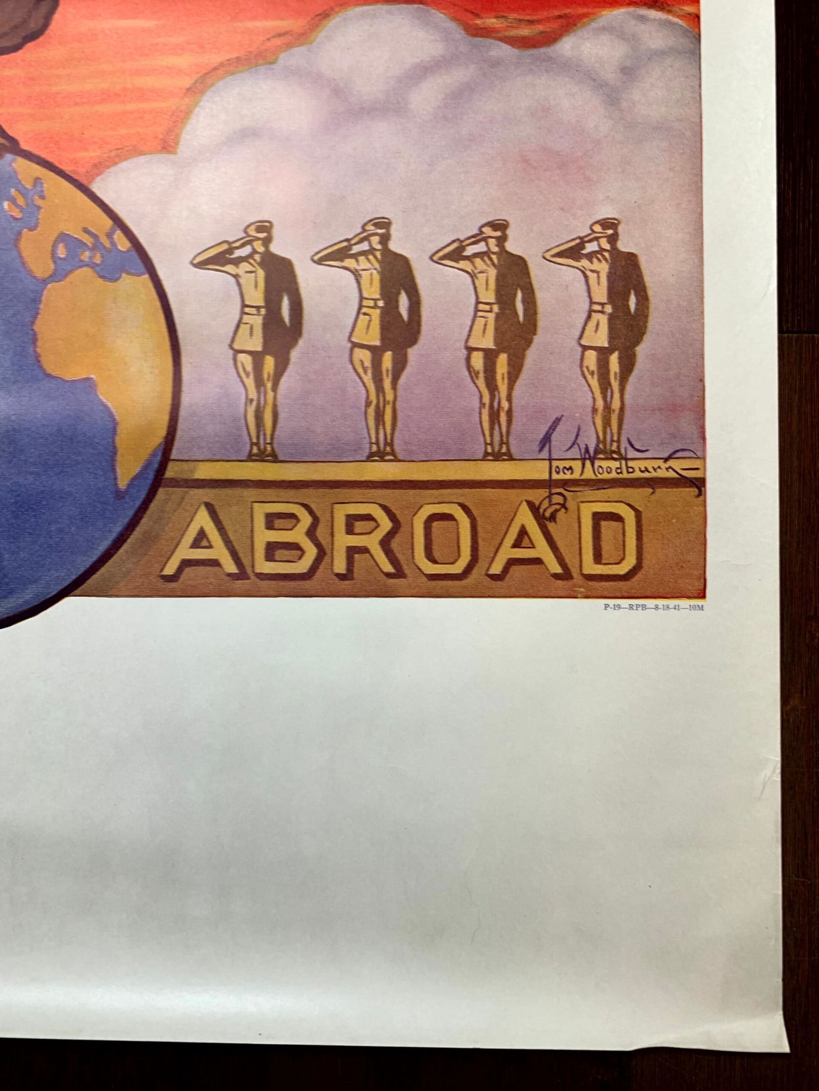 U.S. Army At Home Abroad - Art By Tom Woodburn (1940's) 25x38 US WWII Poster - 5