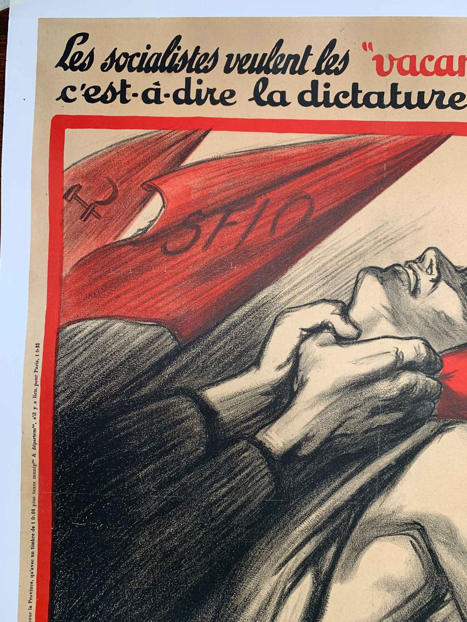 Vive la Republique (1922) 23.25x31.5 French Lithograph Protest Poster LB - 2