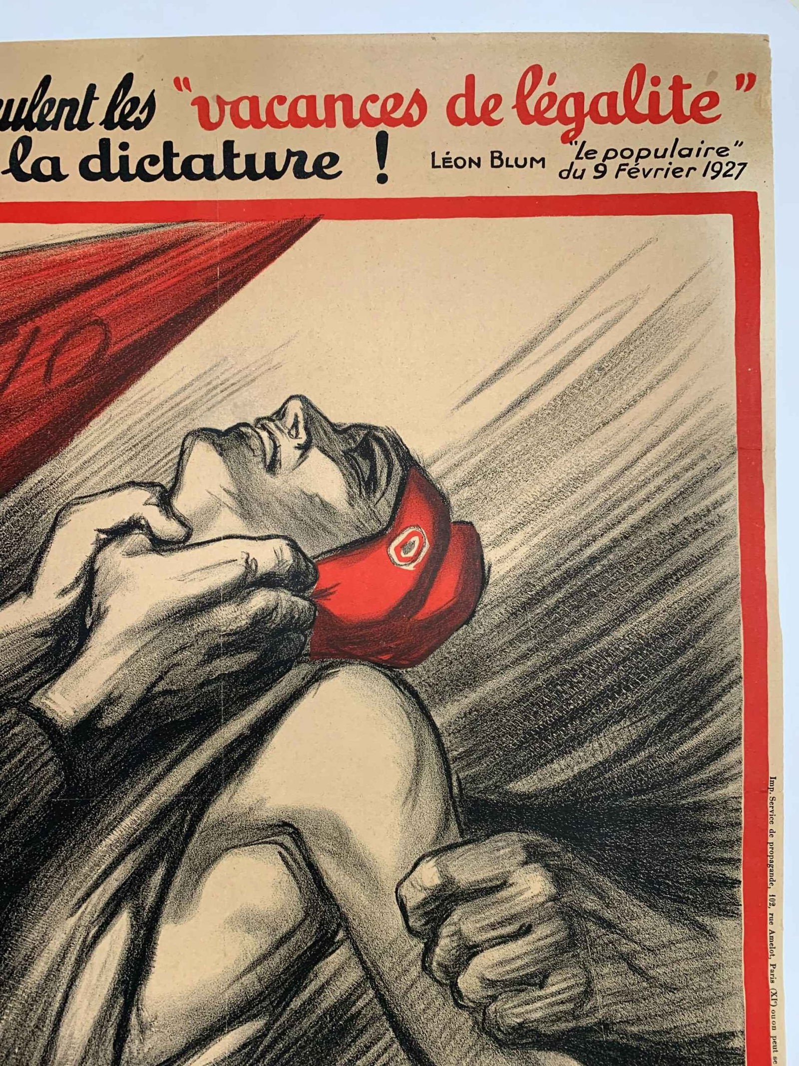 Vive la Republique (1922) 23.25x31.5 French Lithograph Protest Poster LB - 3