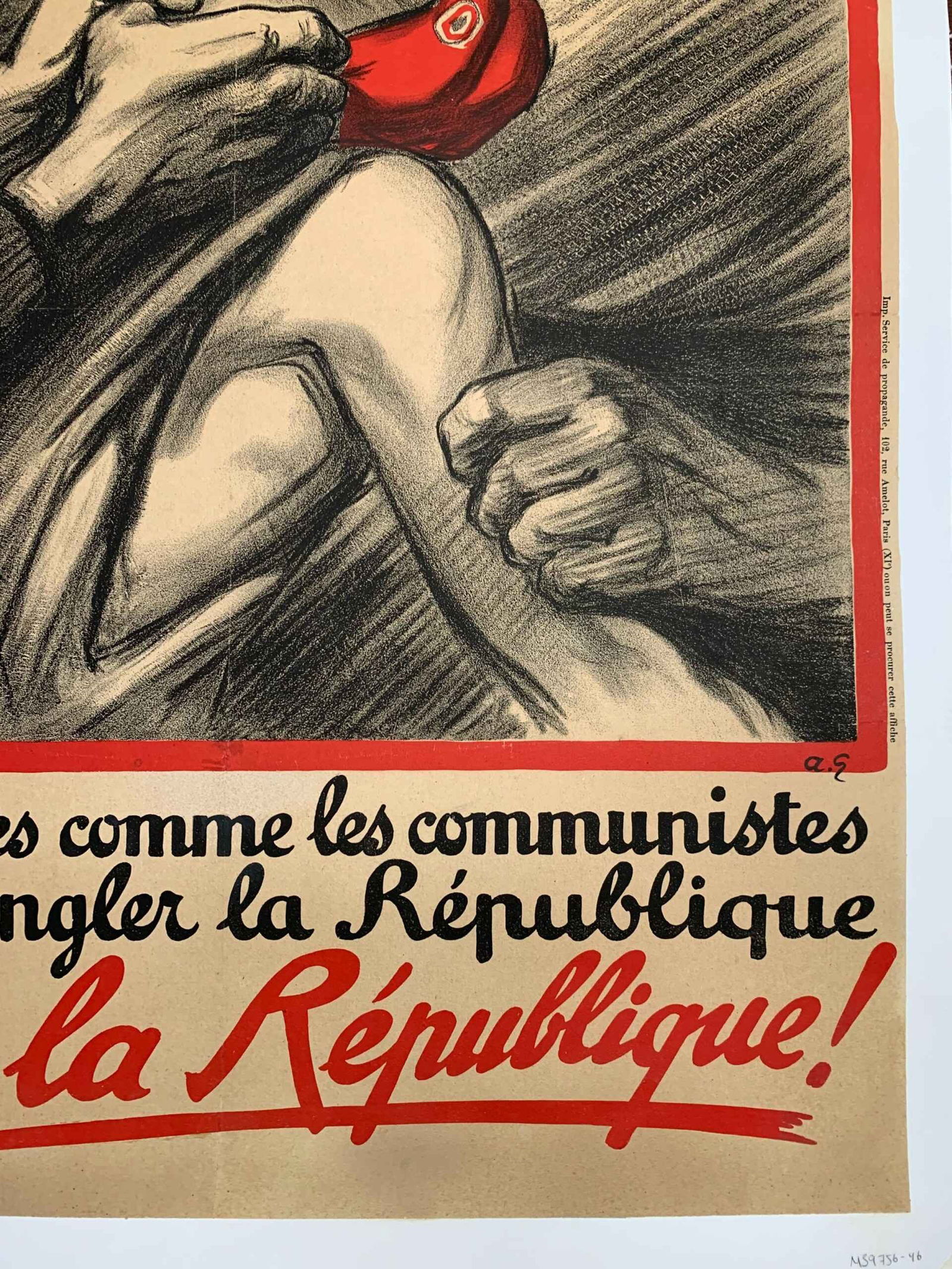 Vive la Republique (1922) 23.25x31.5 French Lithograph Protest Poster LB - 4