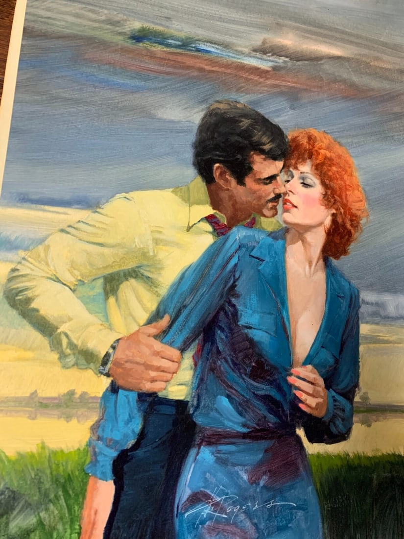 Illustration Art Used In 'Between The Lines' Book Cover - Art By Howard Rogers (1957) 12.25x20 Oil - 3