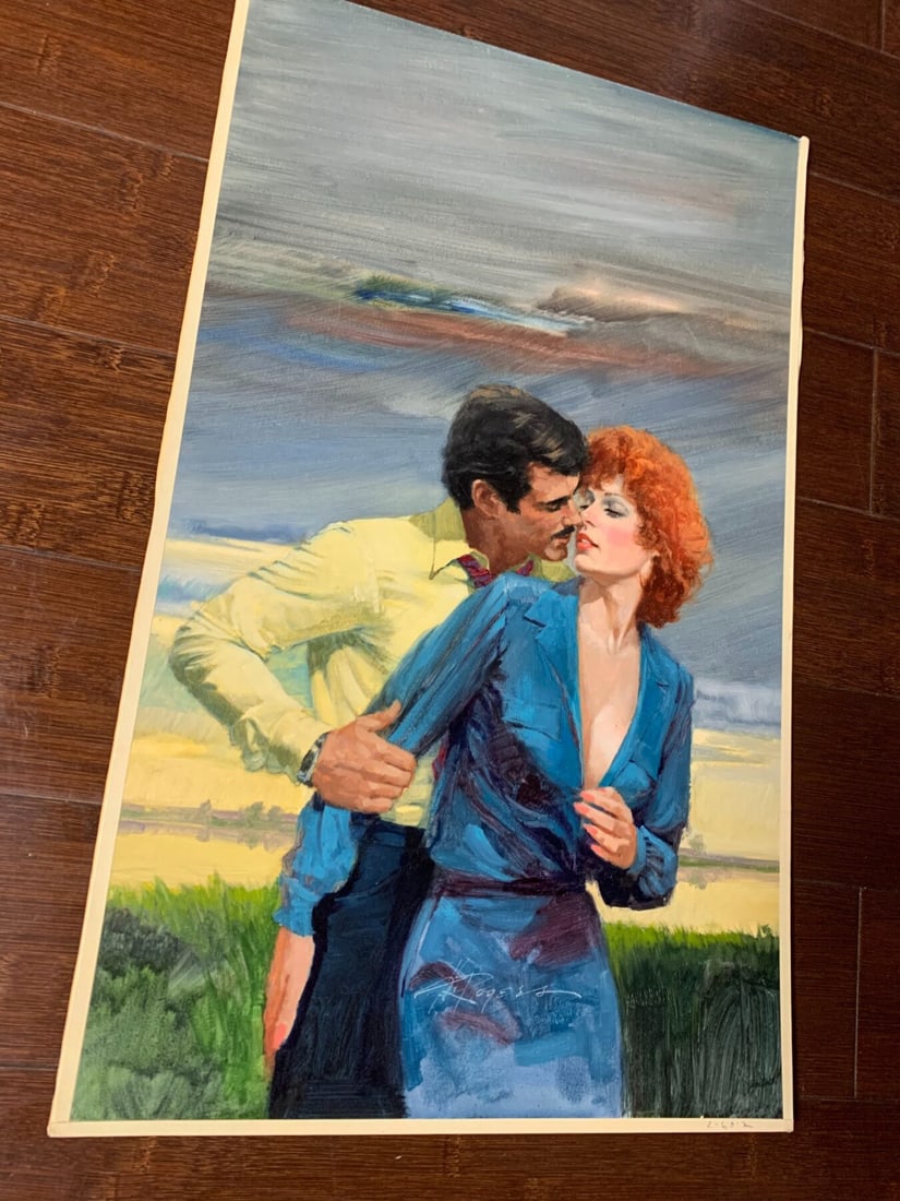 Illustration Art Used In 'Between The Lines' Book Cover - Art By Howard Rogers (1957) 12.25x20 Oil - 4